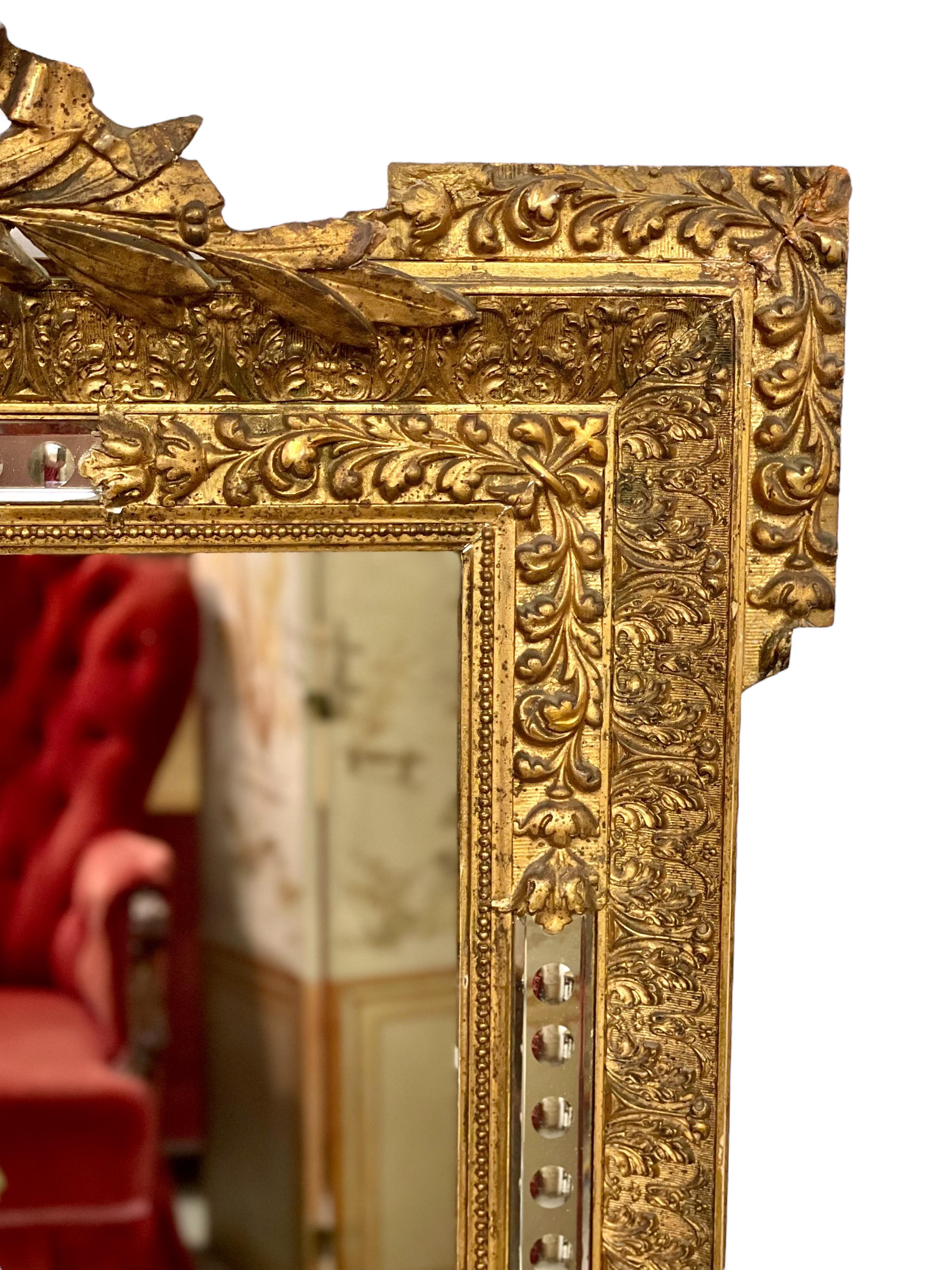 Specchio in legno dorato con console del XIX secolo In condizioni buone in vendita a LA CIOTAT, FR
