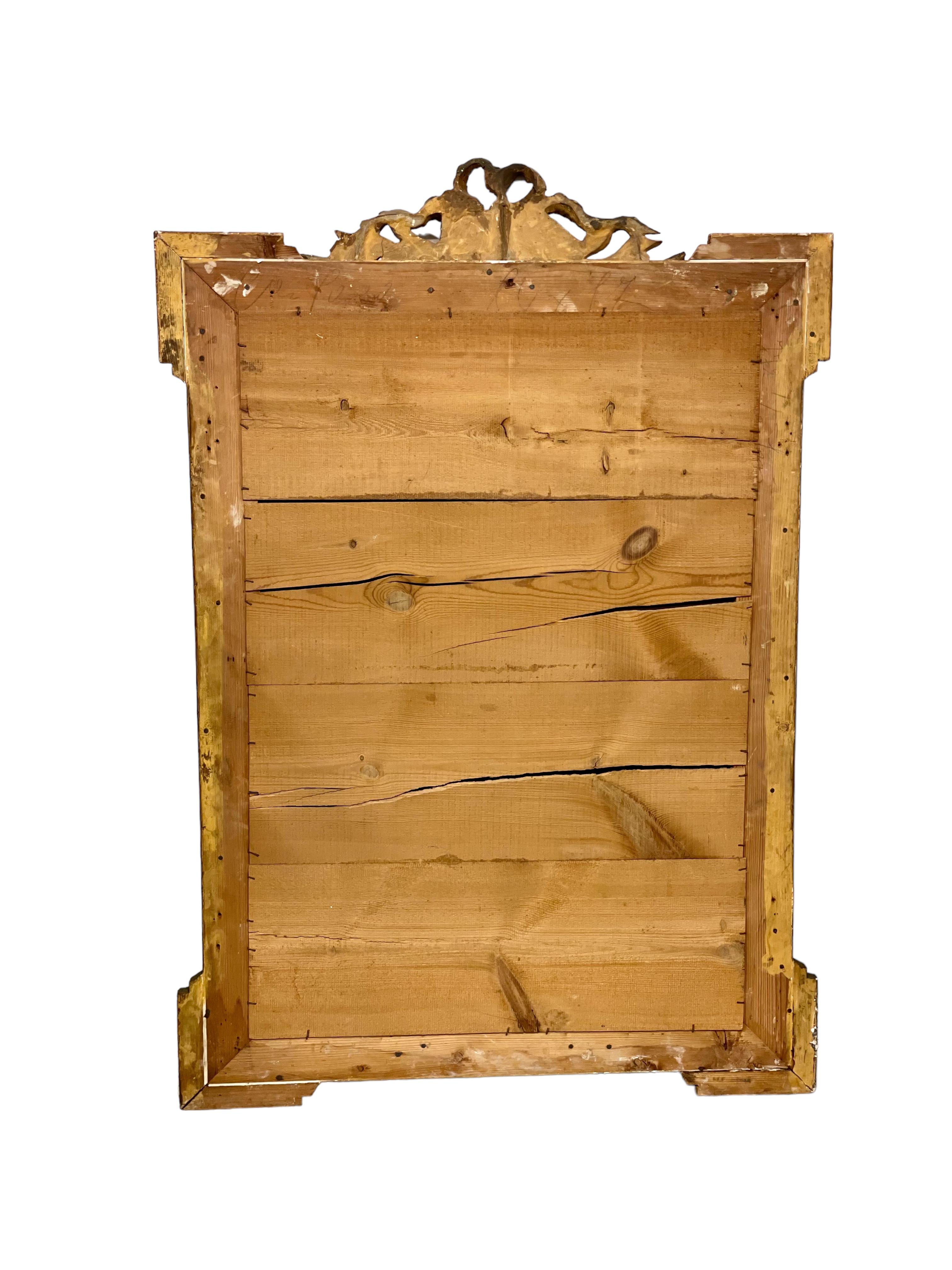 Specchio in legno dorato con console del XIX secolo in vendita 3
