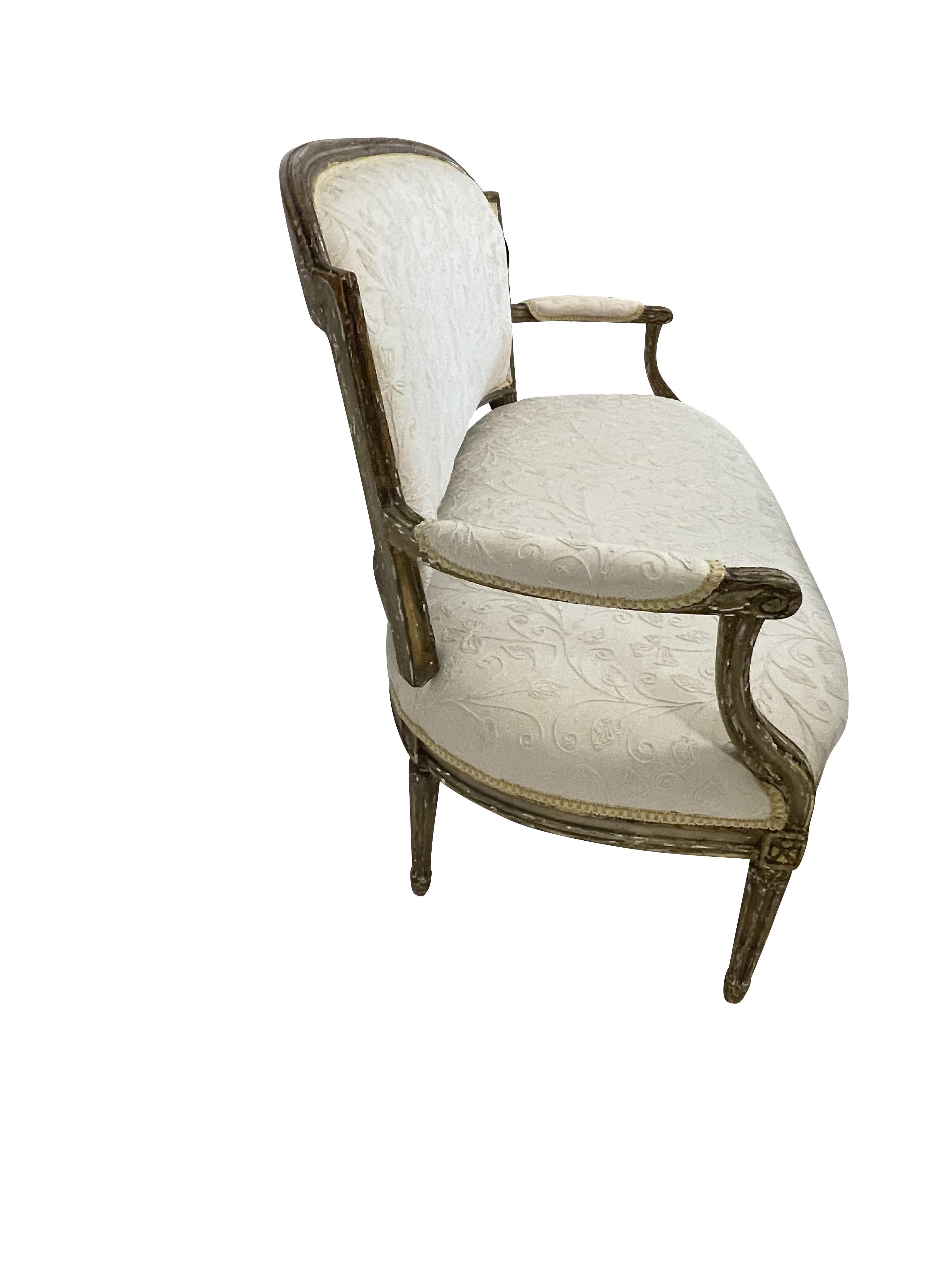 19th Century Louis XVI Style Giltwood Settee  For Sale 2