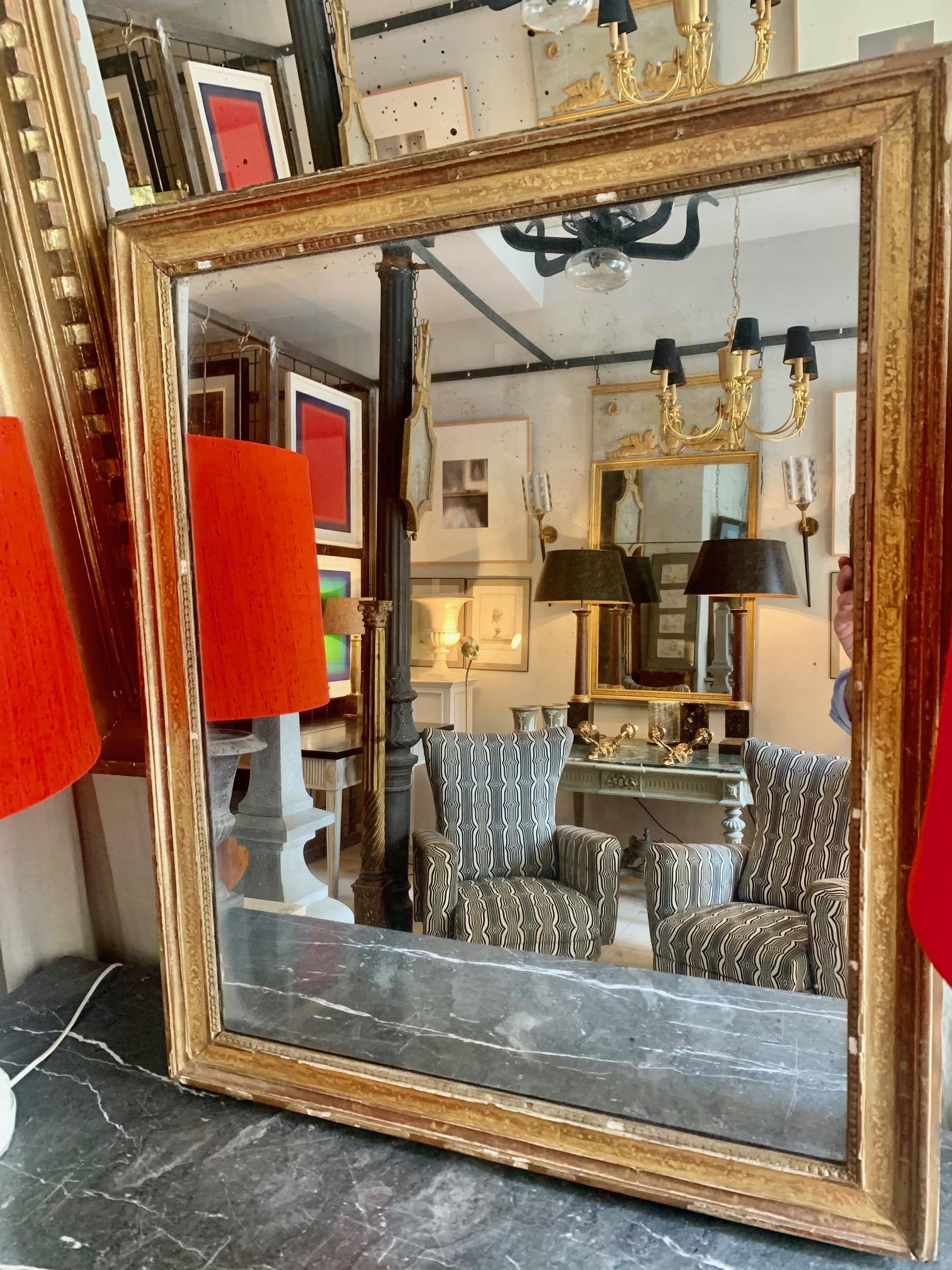 19th Century Louis XVI Style Gitwood Mirror In Good Condition In Madrid, ES
