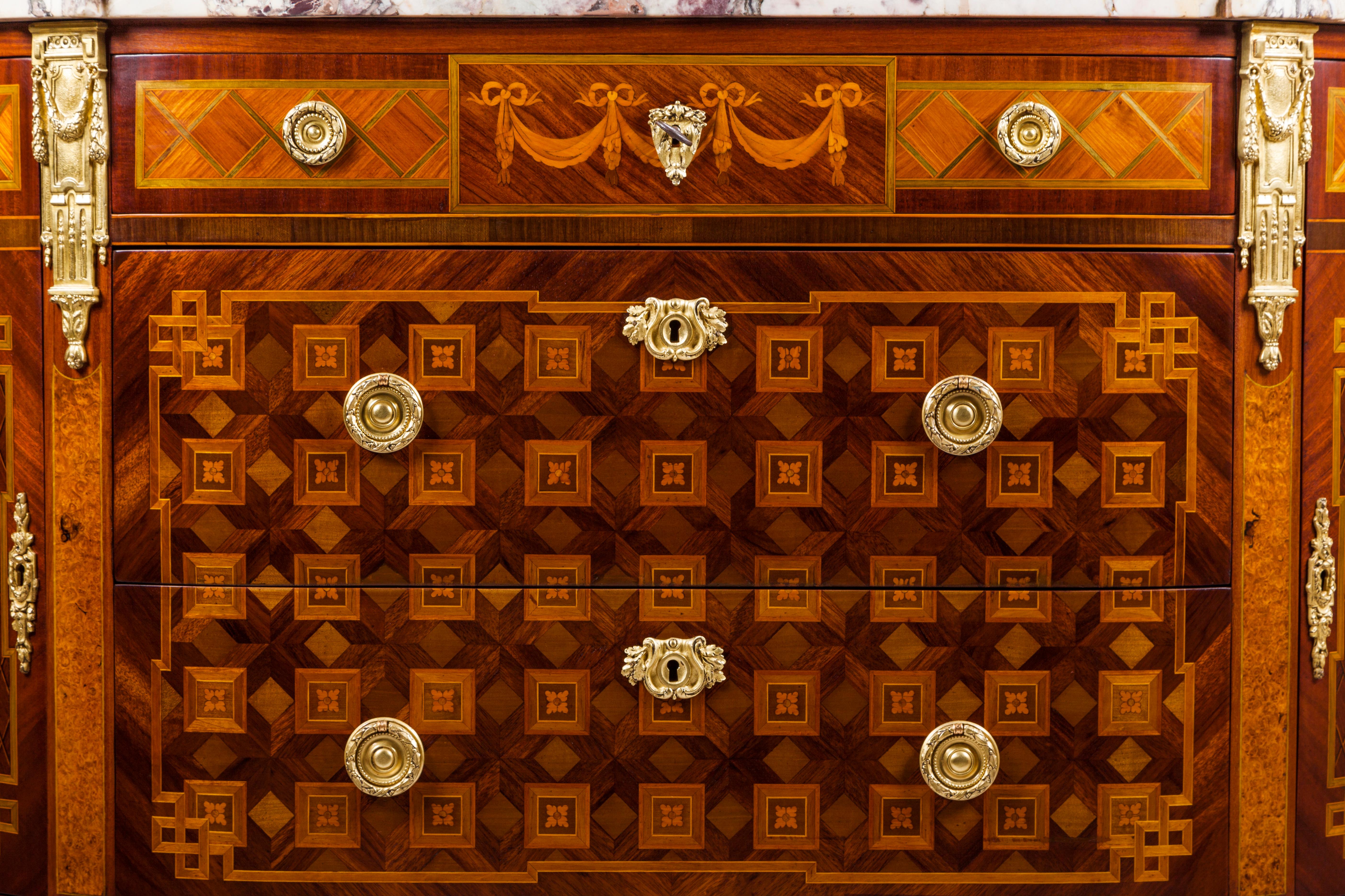 Inlay 19th Century Louis XVI Style Inlaid French Dresser