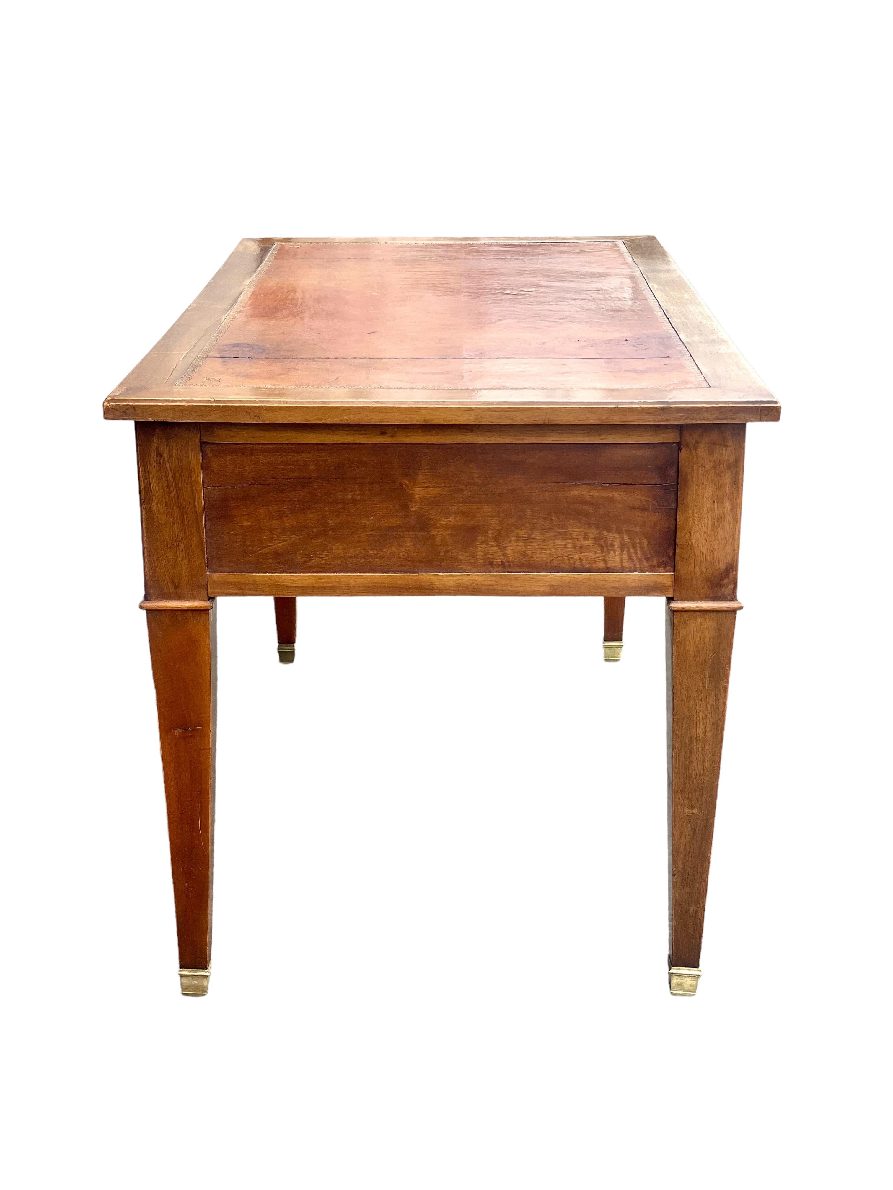 19th Century Louis XVI Style Leather Top Writing Desk For Sale 8