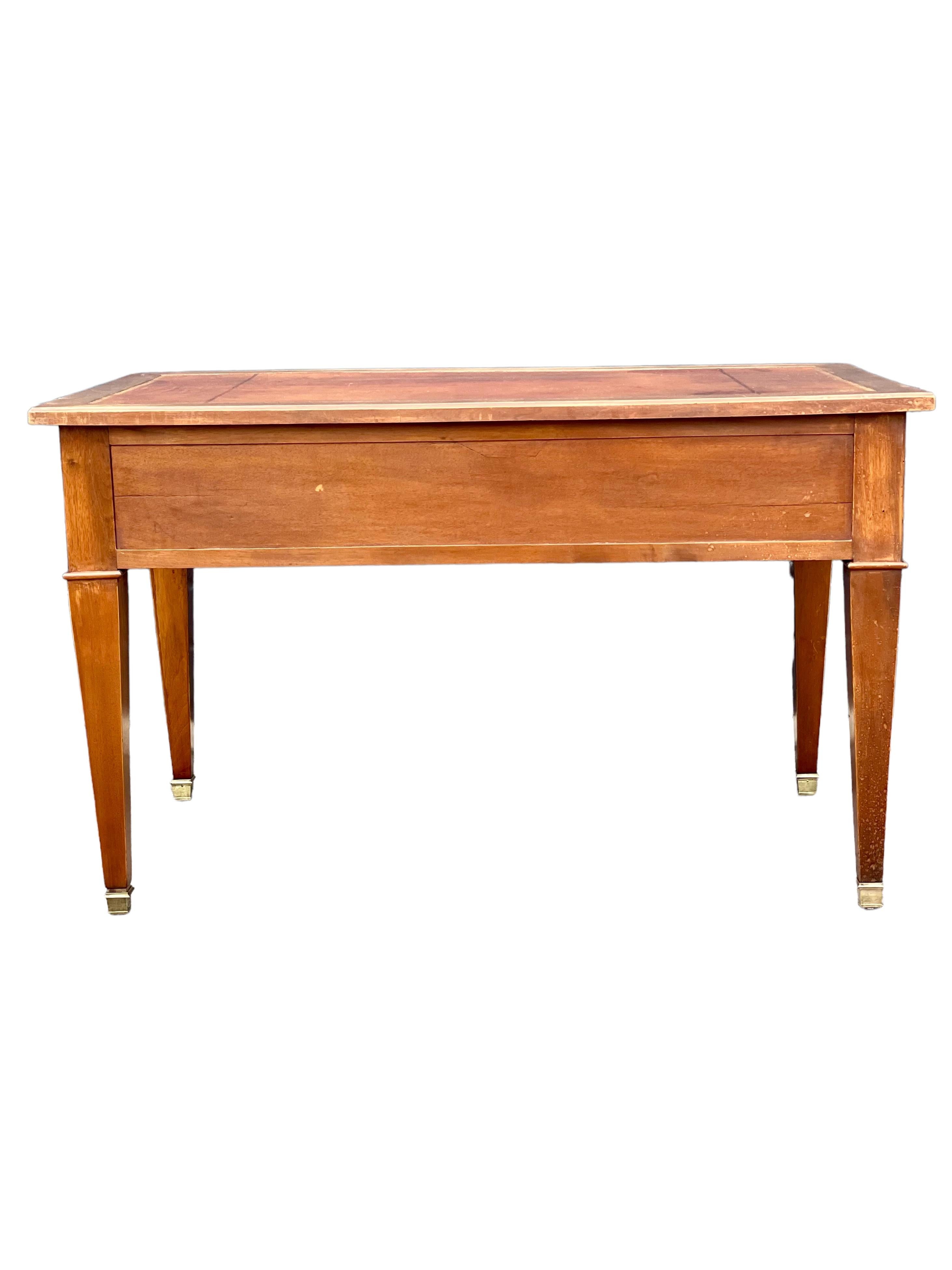 19th Century Louis XVI Style Leather Top Writing Desk For Sale 9