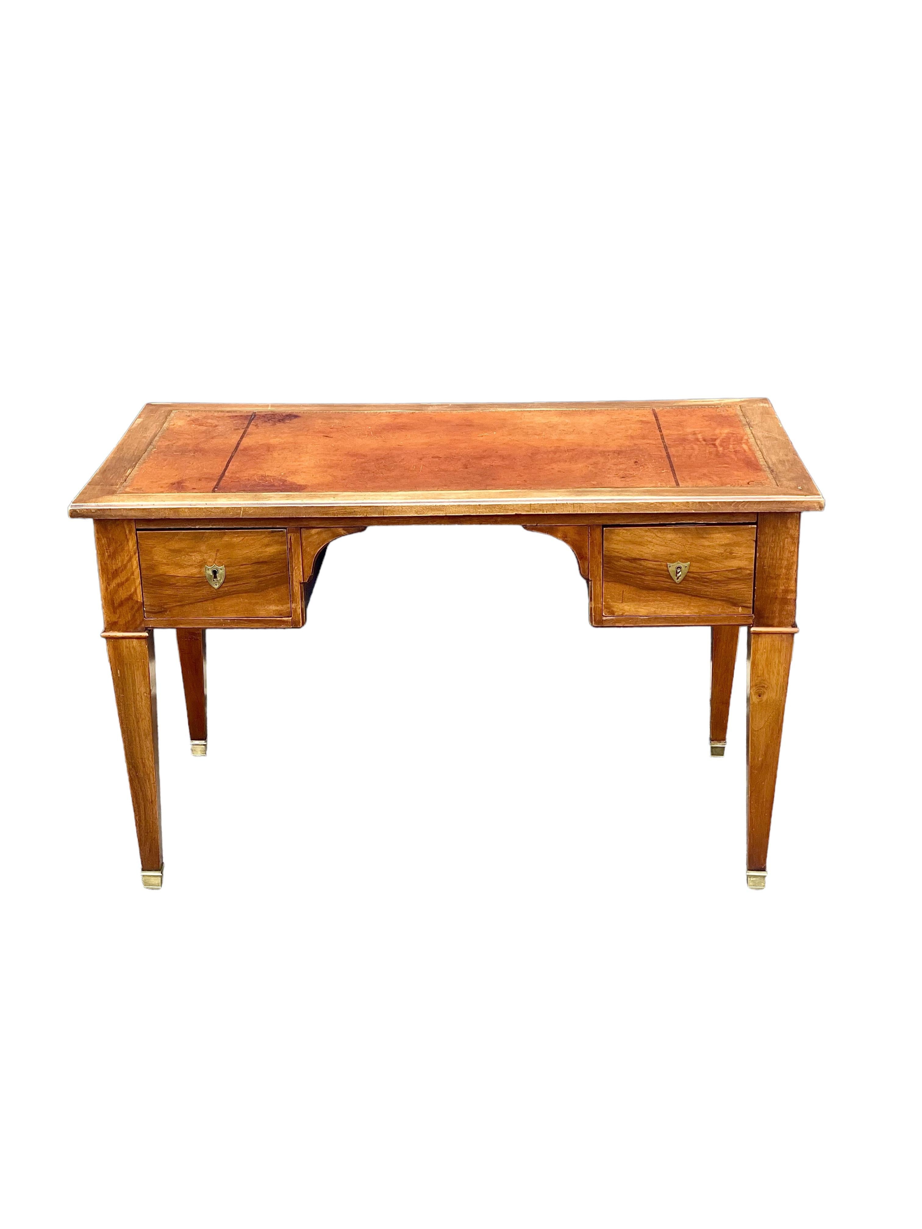 19th Century Louis XVI Style Leather Top Writing Desk For Sale 10