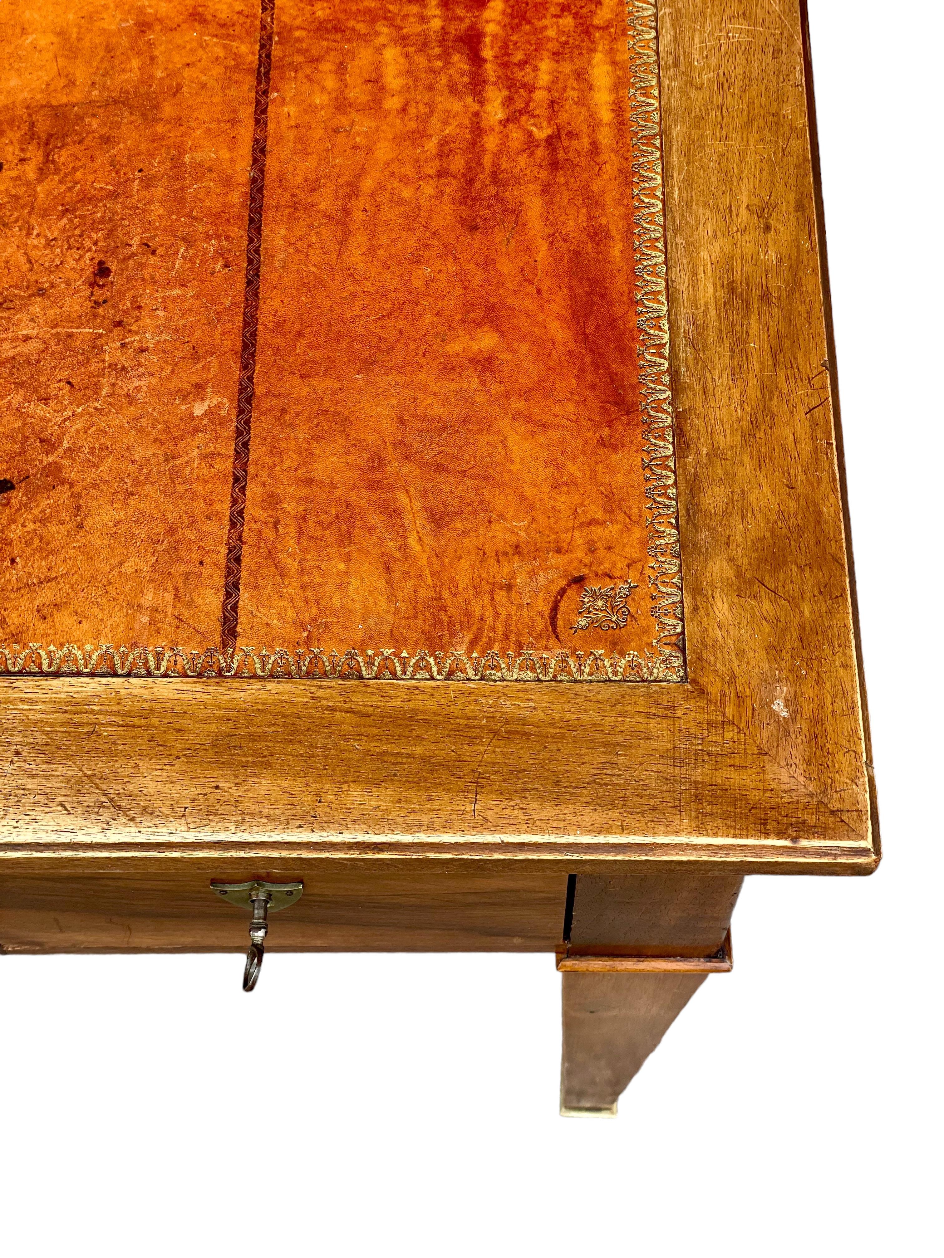 French 19th Century Louis XVI Style Leather Top Writing Desk For Sale
