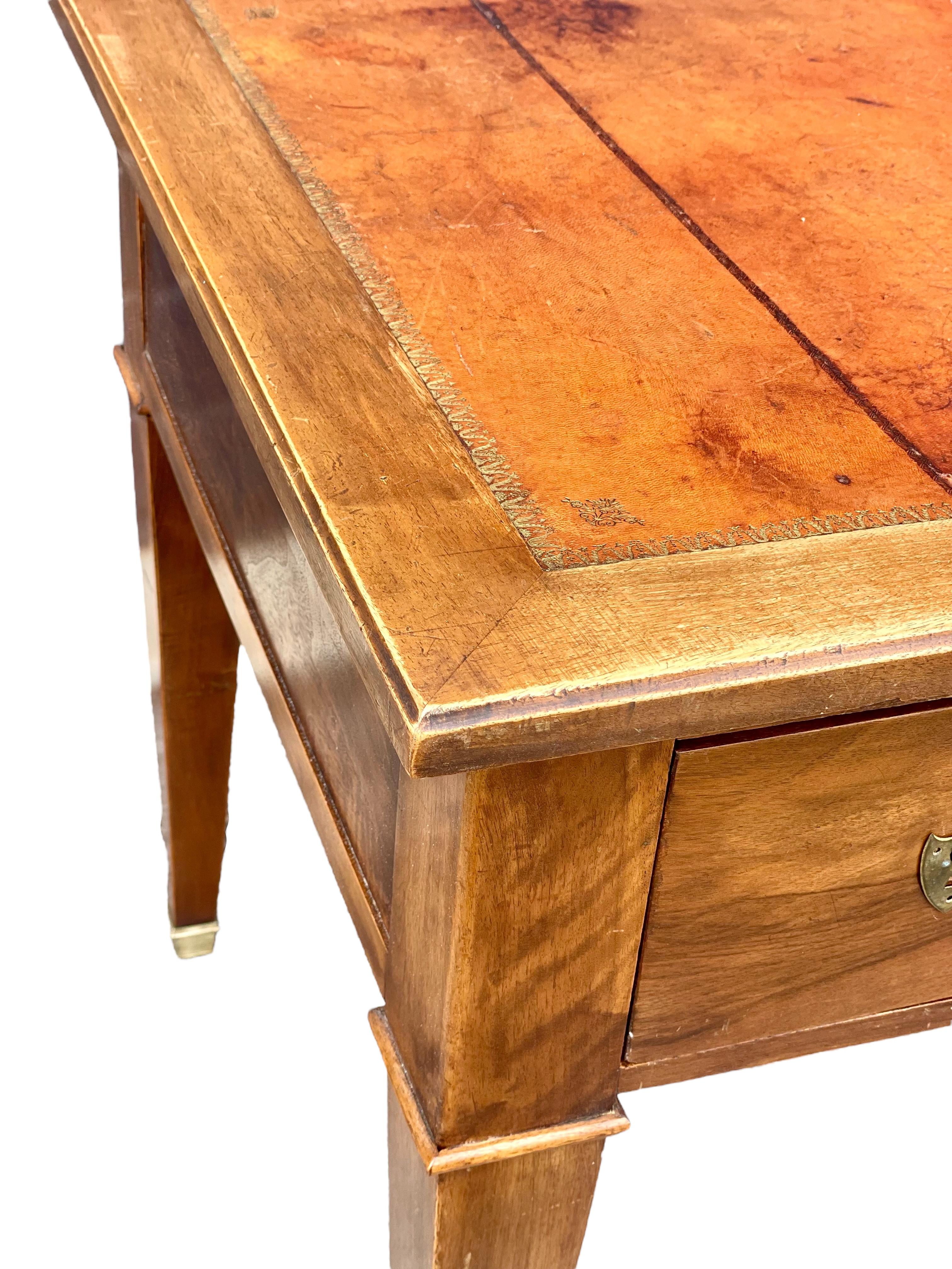 19th Century Louis XVI Style Leather Top Writing Desk For Sale 2