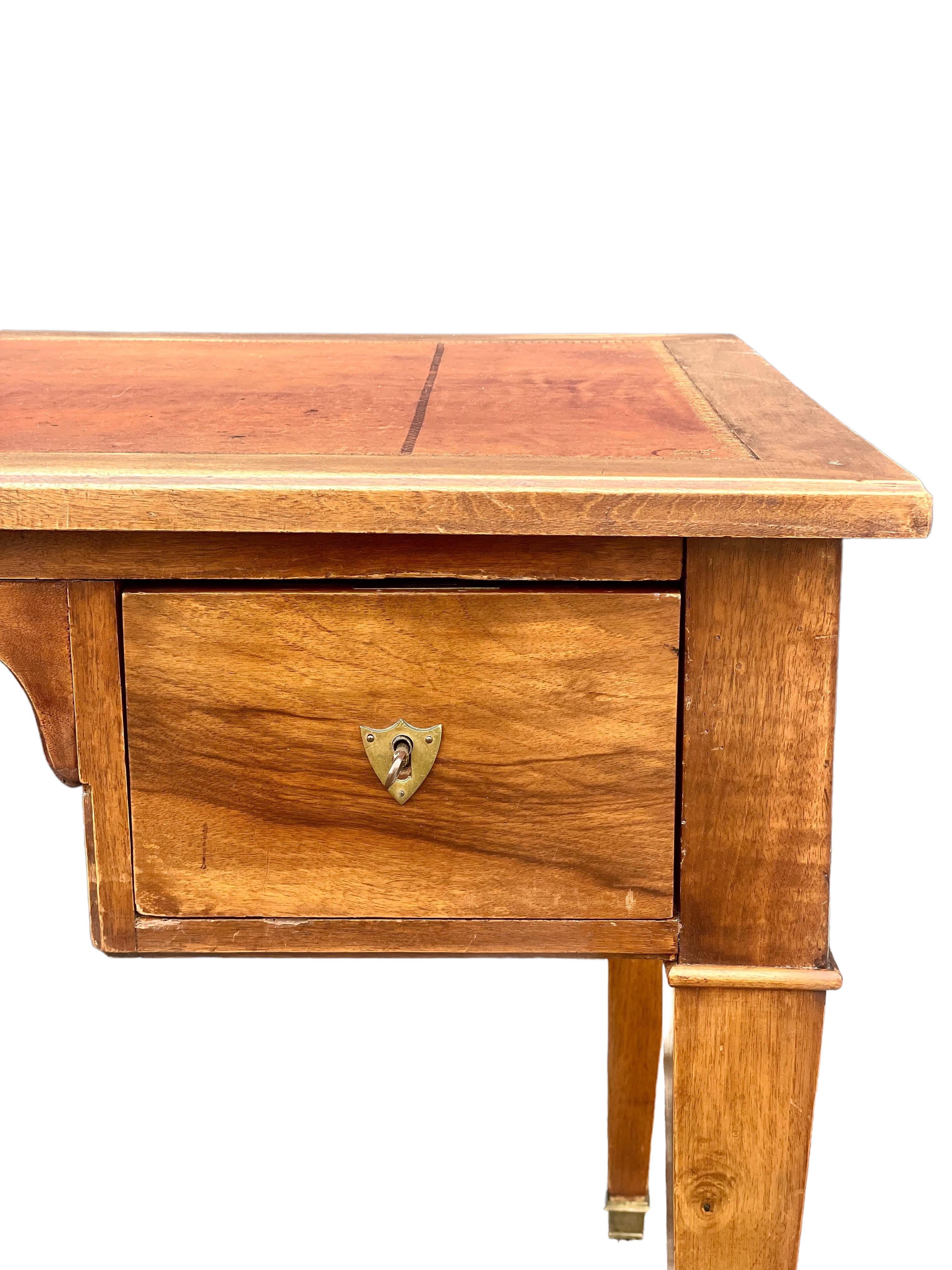 19th Century Louis XVI Style Leather Top Writing Desk For Sale 3