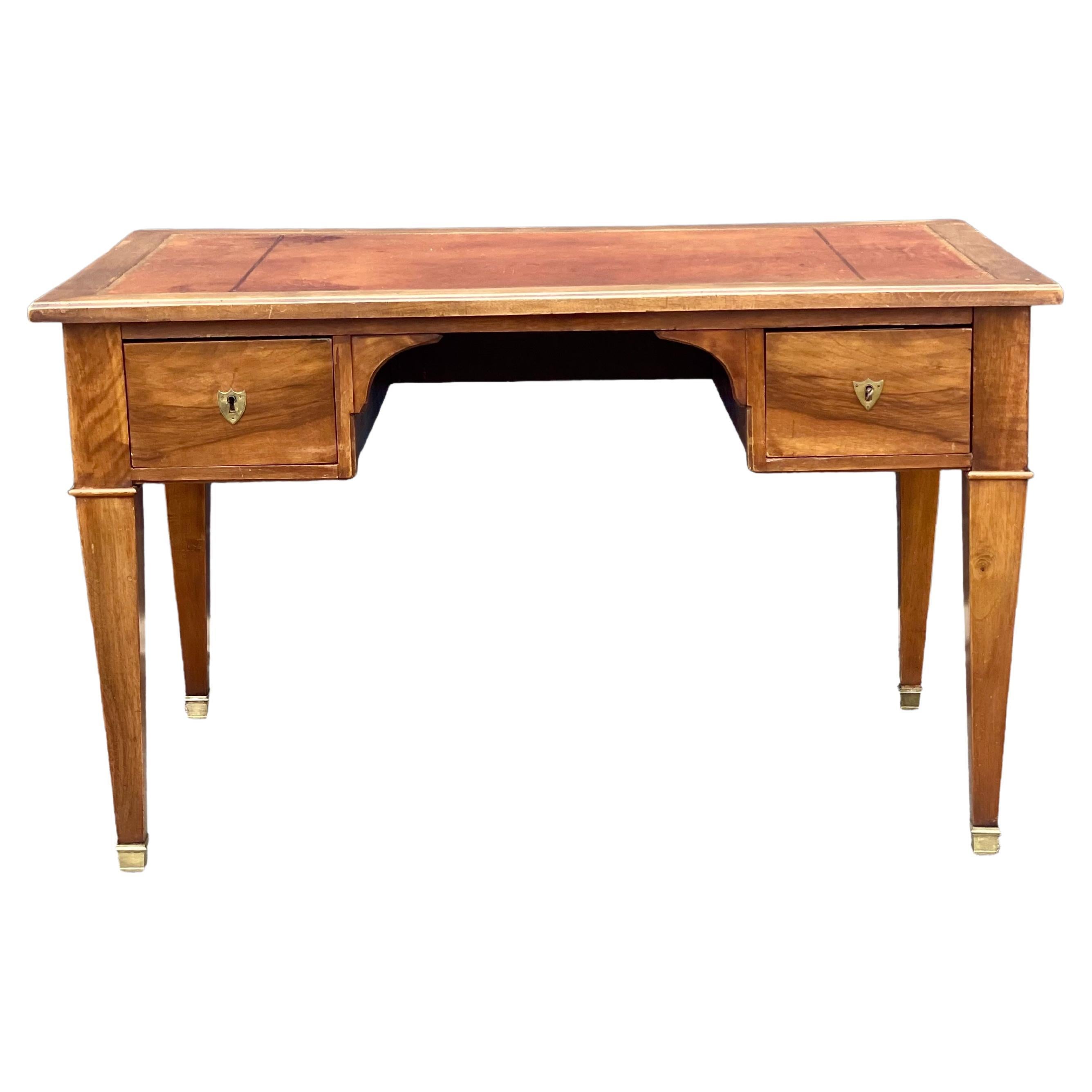 19th Century Louis XVI Style Leather Top Writing Desk For Sale