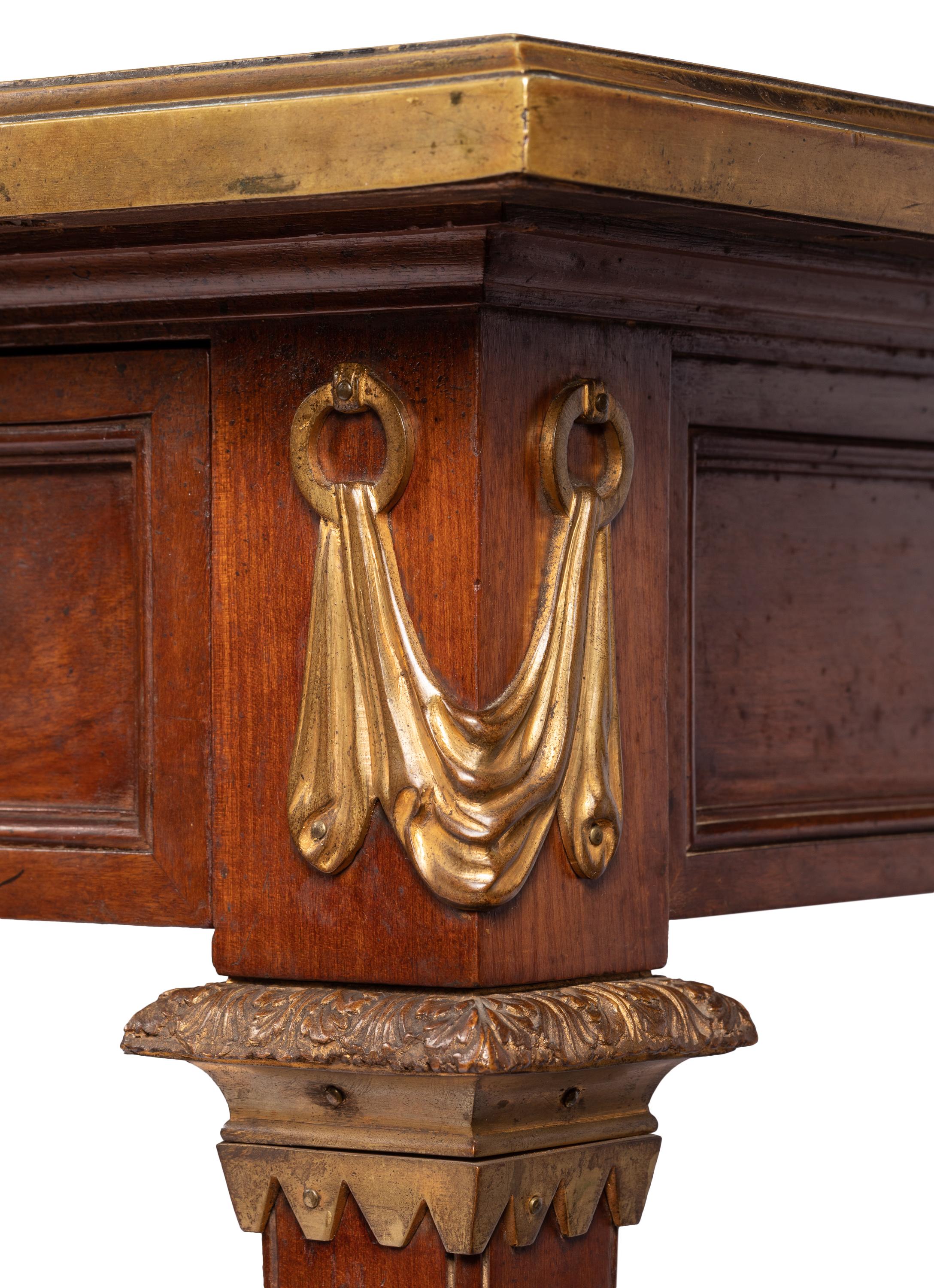 Schreibtisch mit Lederplatte im Louis-XVI.-Stil des 19. Jahrhunderts / Bureau-Teller (Hartholz) im Angebot