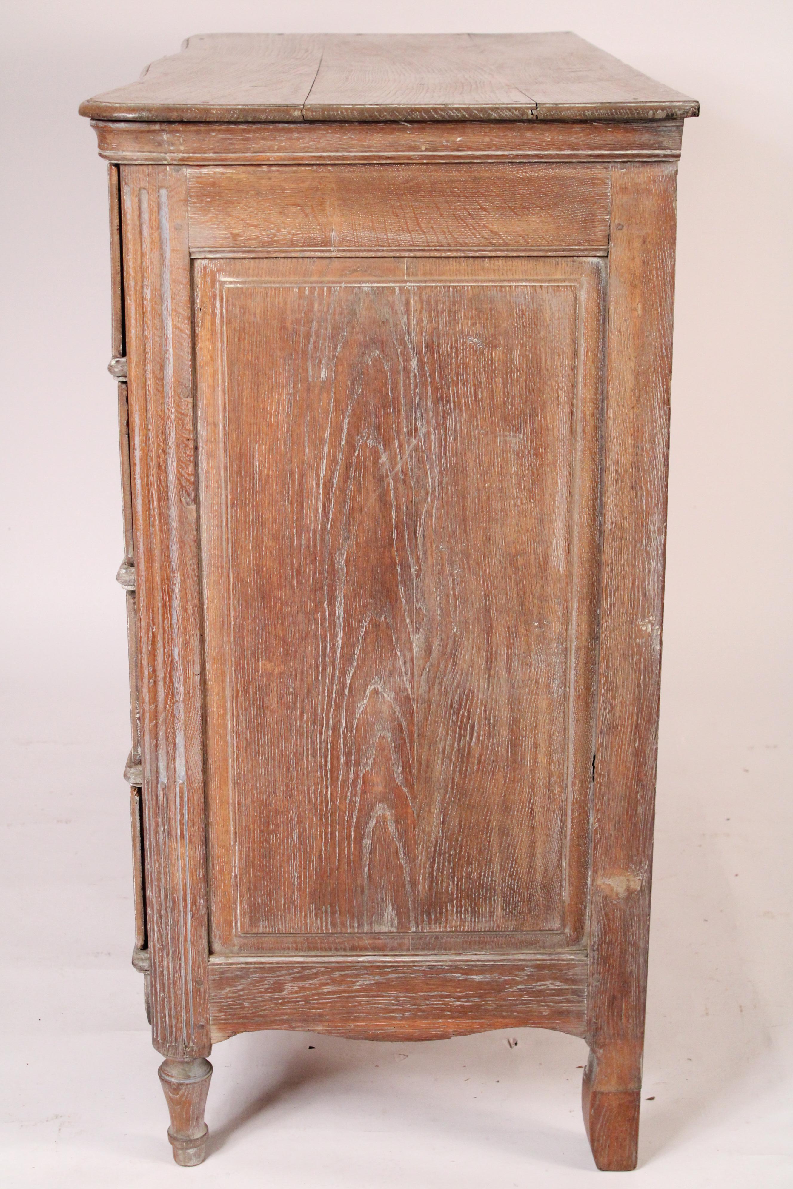 19th Century Louis XVI Style Limed Oak Chest of Drawers In Good Condition In Laguna Beach, CA
