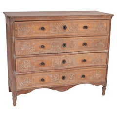 Antique 19th Century Louis XVI Style Limed Oak Chest of Drawers