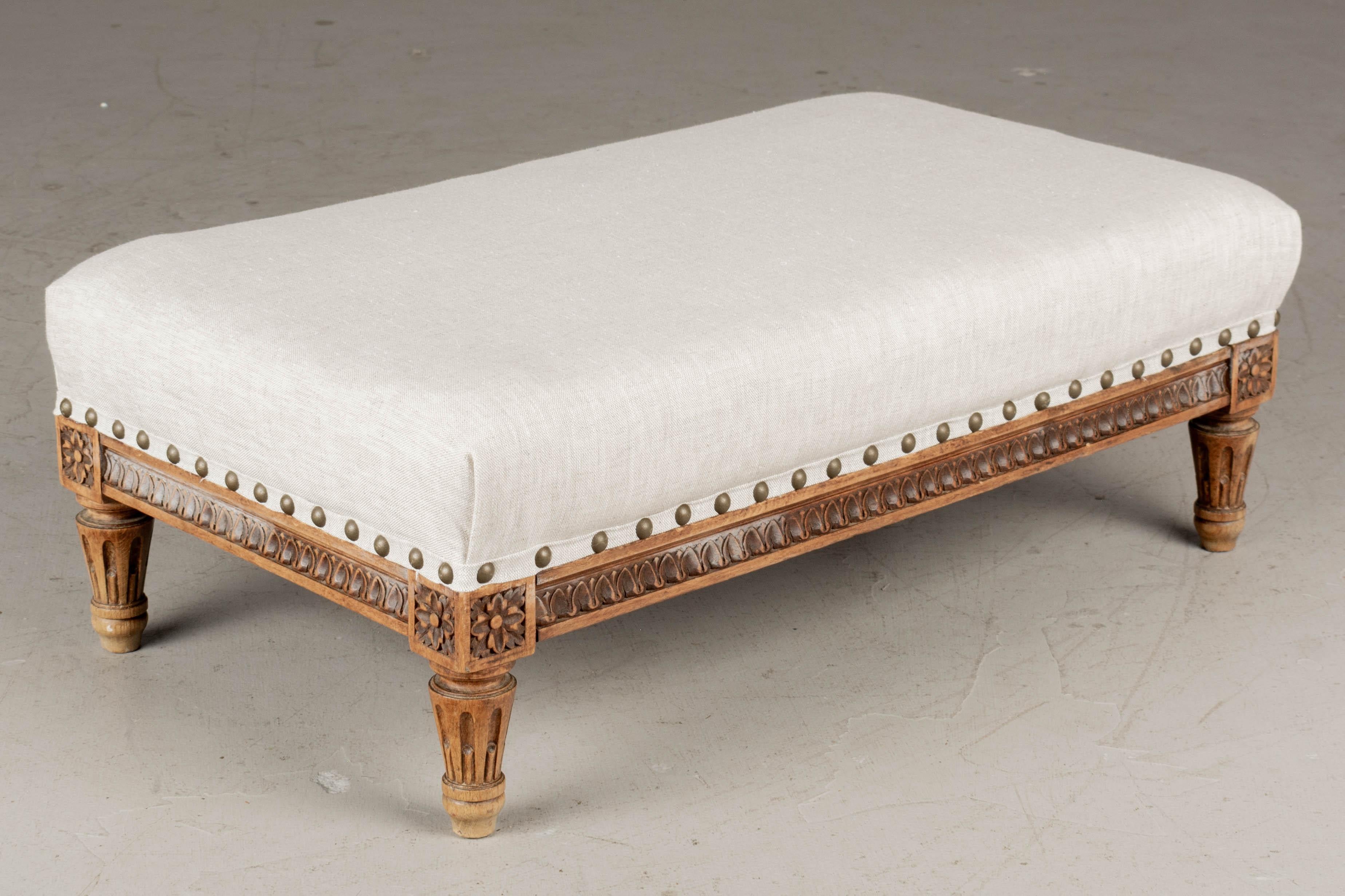 French 19th Century Louis XVI Style Low Footstool