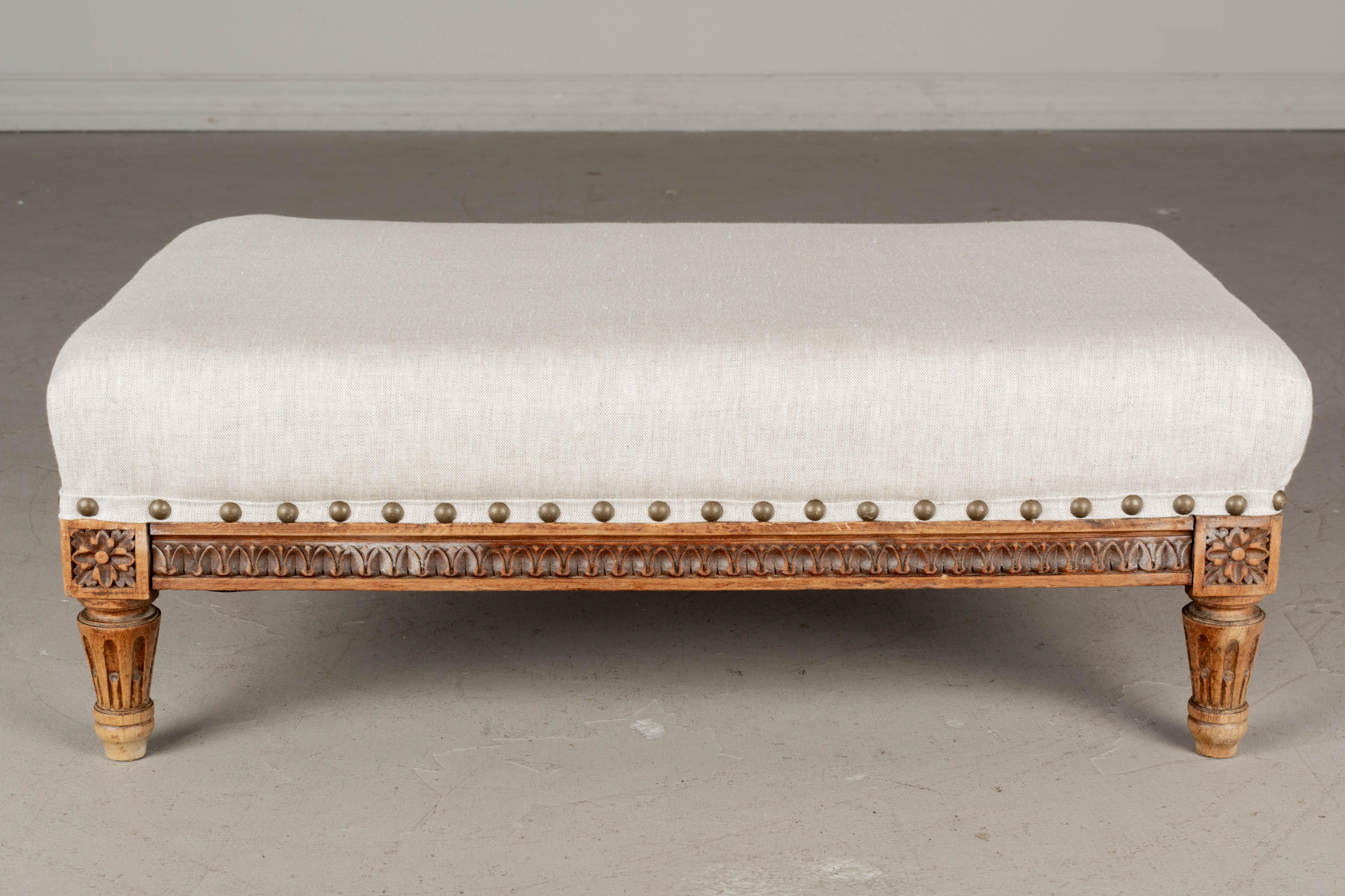 Upholstery 19th Century Louis XVI Style Low Footstool