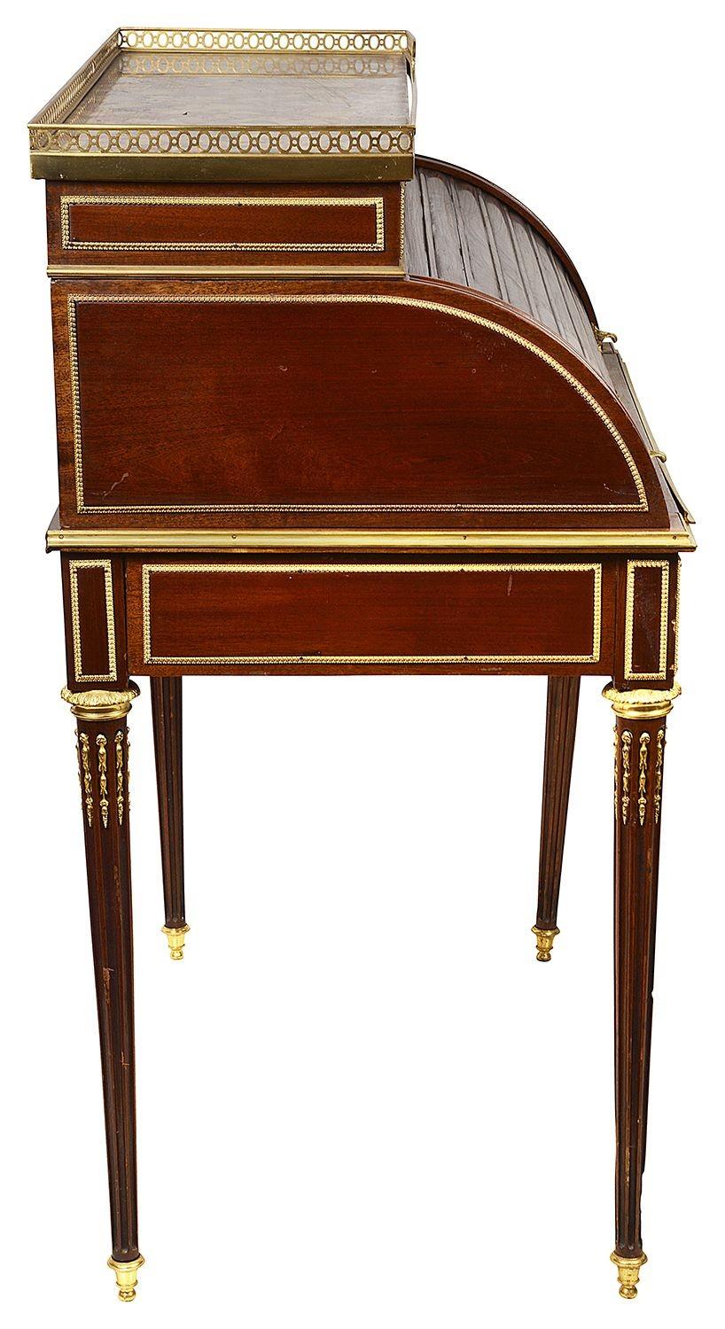 19th Century Louis XVI Style Mahogany Bureau, After Francoise Linke For Sale 2