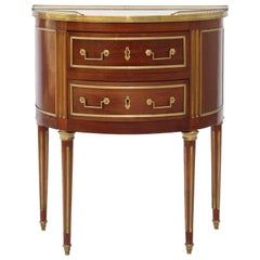 19th Century Louis XVI Style Mahogany Demilune Commode