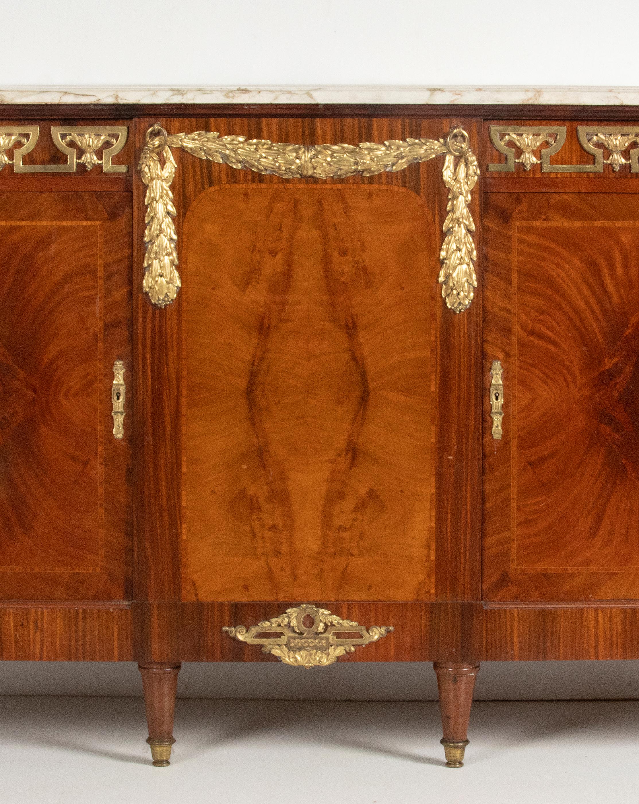 Faceted 19th Century Louis XVI Style Sideboard Dresser