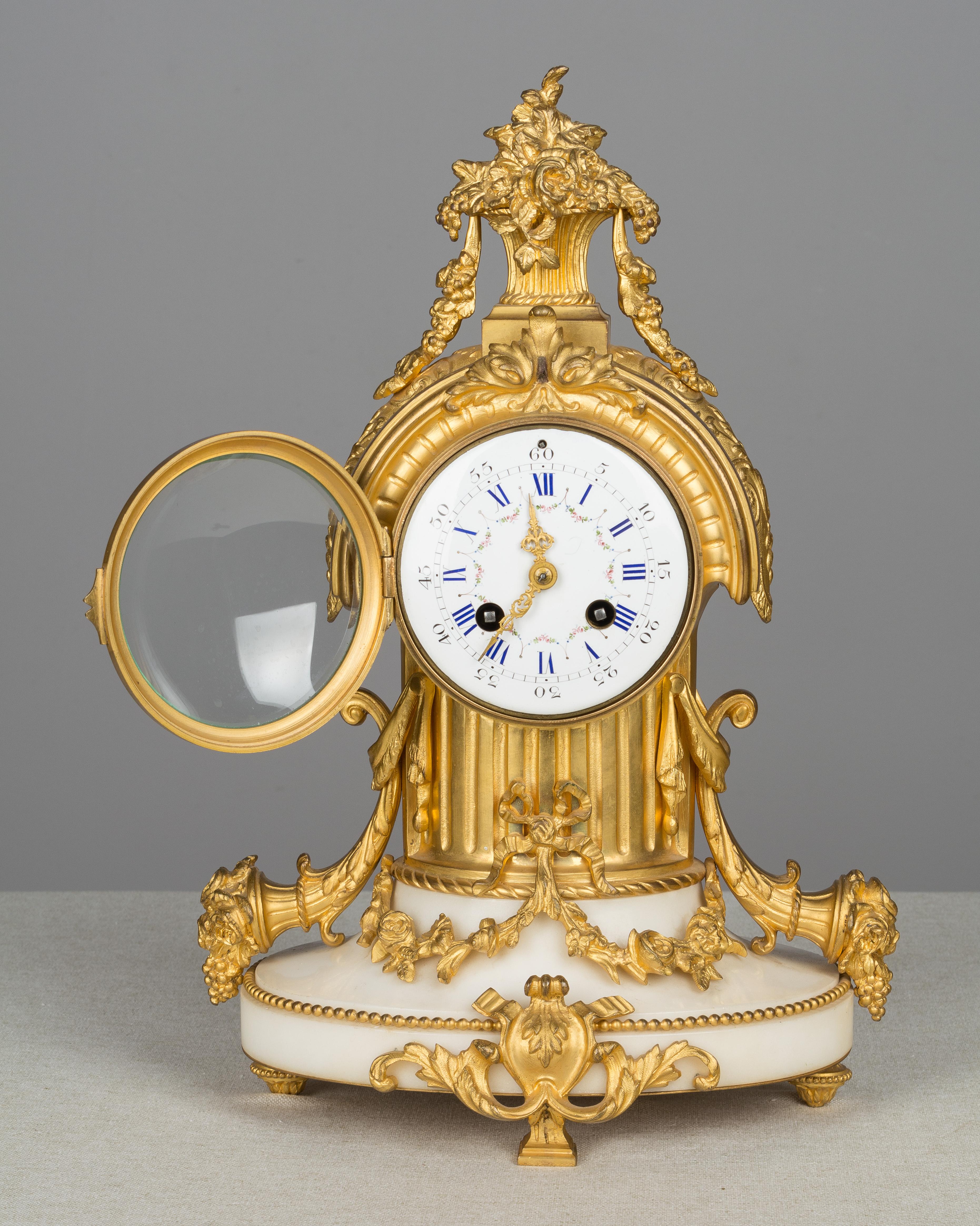 19th Century Louis XVI Style Mantle Clock and Candelabras 1