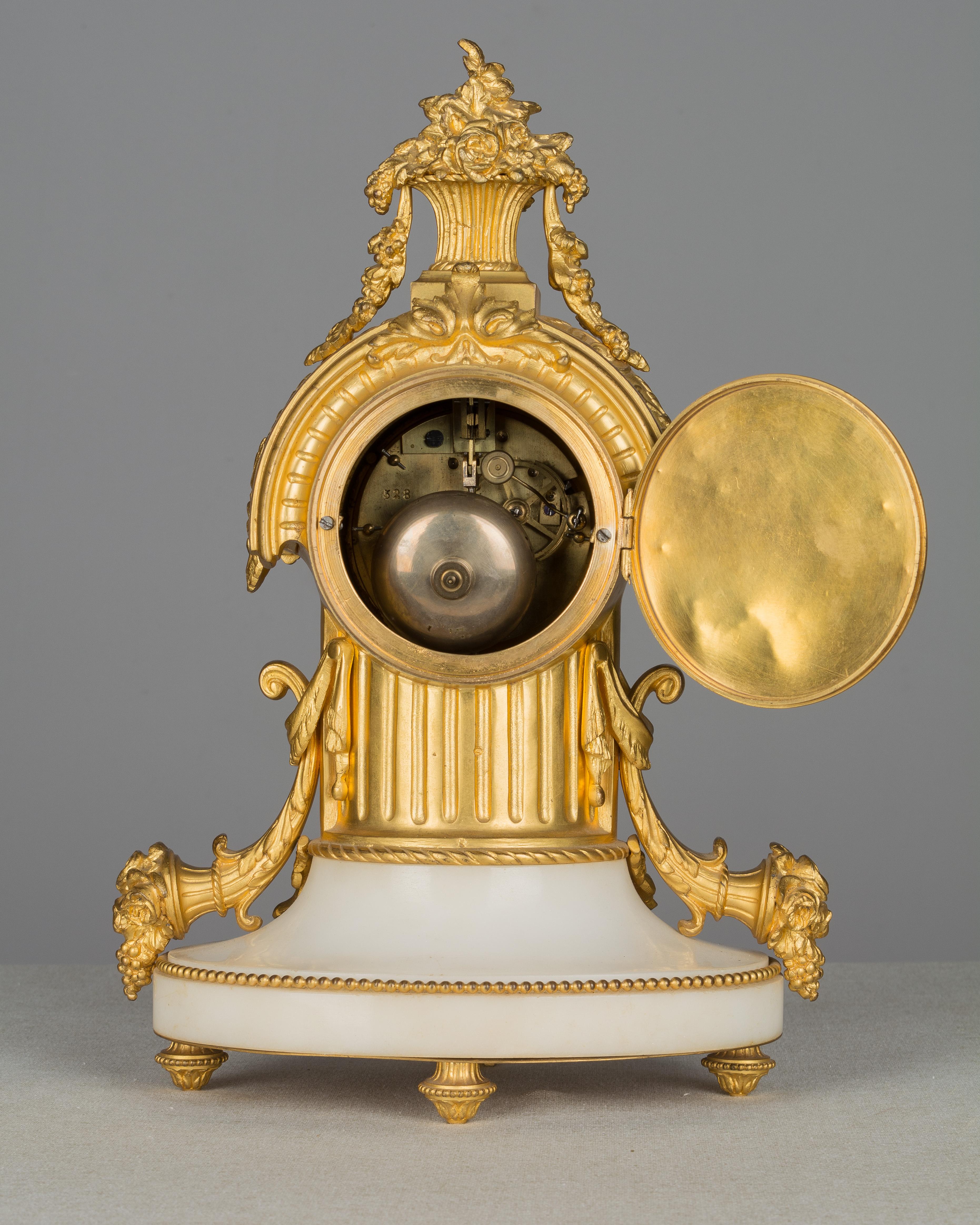19th Century Louis XVI Style Mantle Clock and Candelabras 2