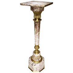 19th Century Louis XVI Style Marble and Gilt-Bronze Mounted Pedestal Stand
