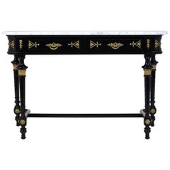 19th Century Louis XVI Style Marble Console Table