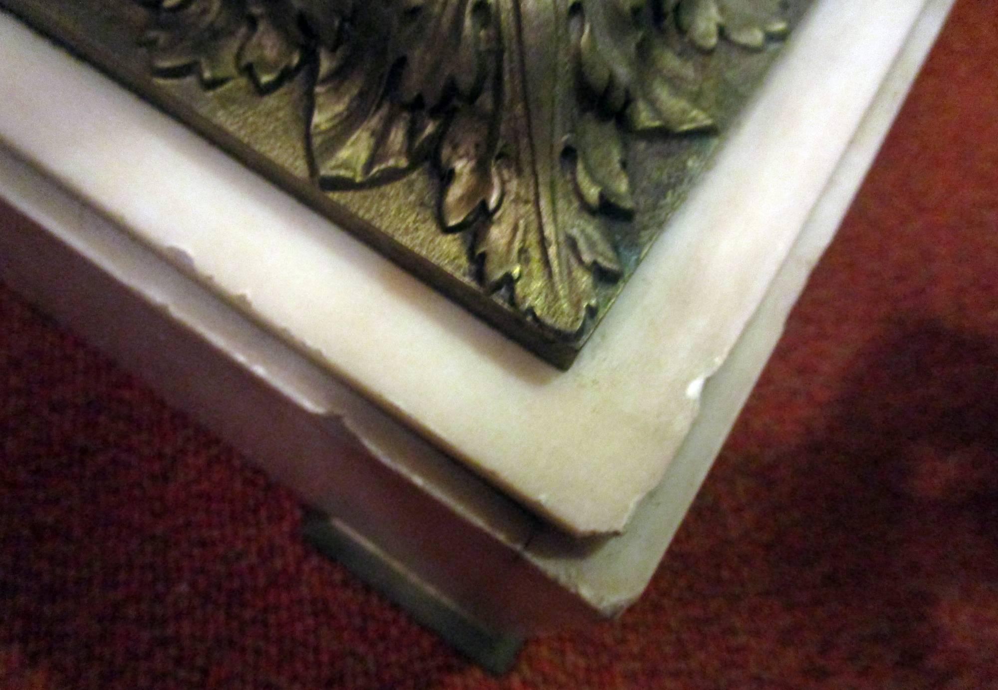 19th century Louis XVI Style Gilded Marble Pedestal 4