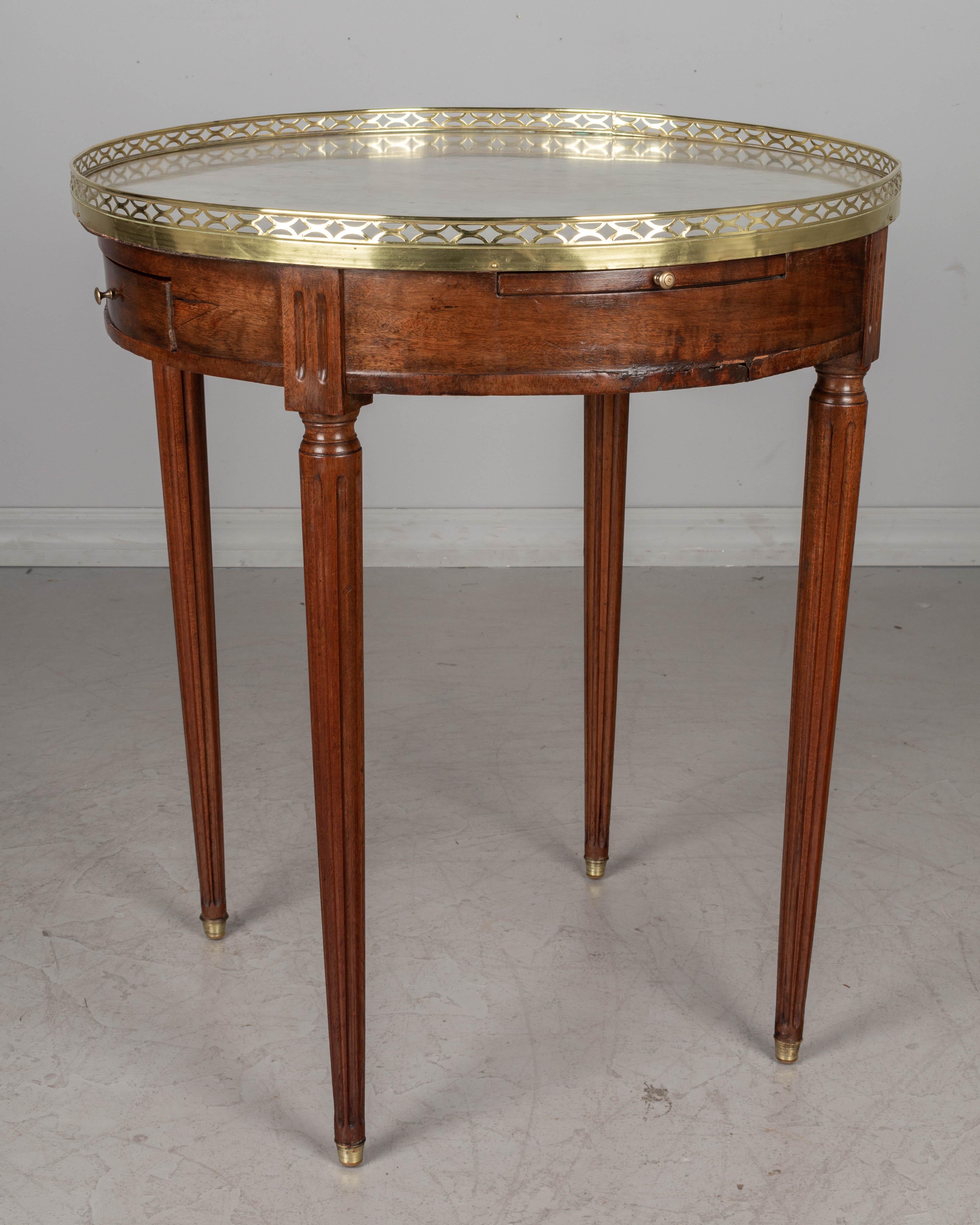 French 19th Century Louis XVI Style Marble-Top Bouillotte Table