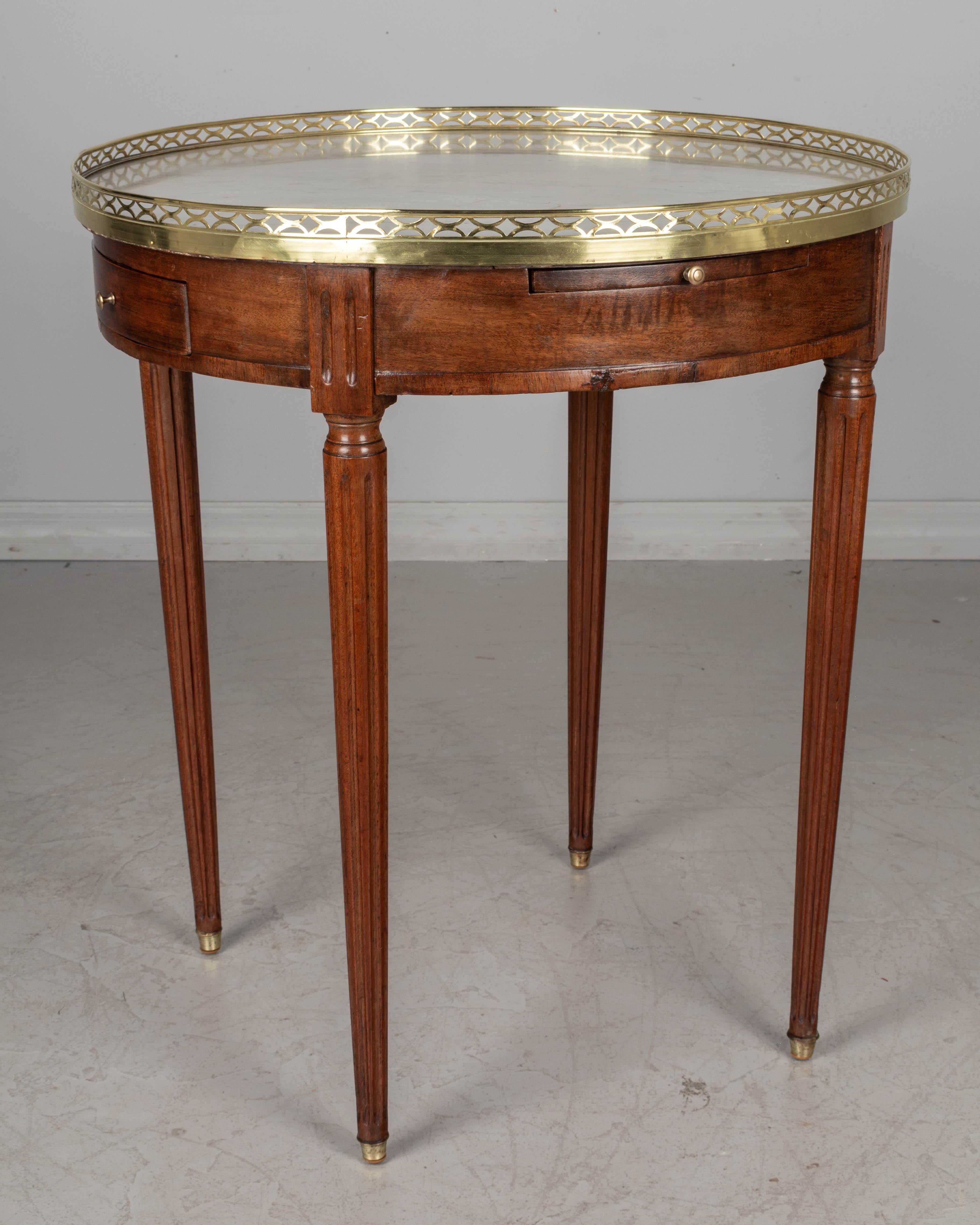 19th Century Louis XVI Style Marble-Top Bouillotte Table In Good Condition In Winter Park, FL