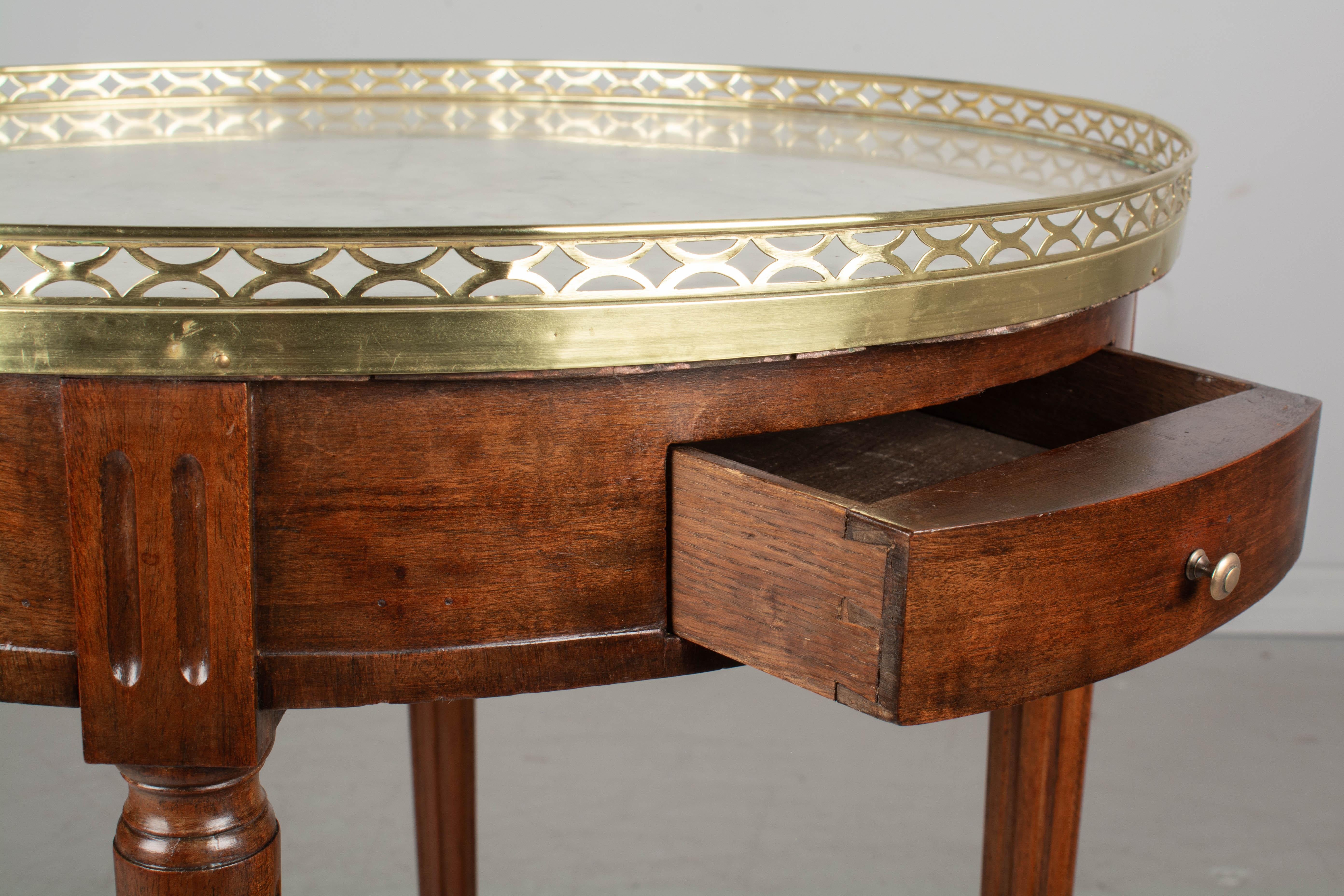 19th Century Louis XVI Style Marble-Top Bouillotte Table 3