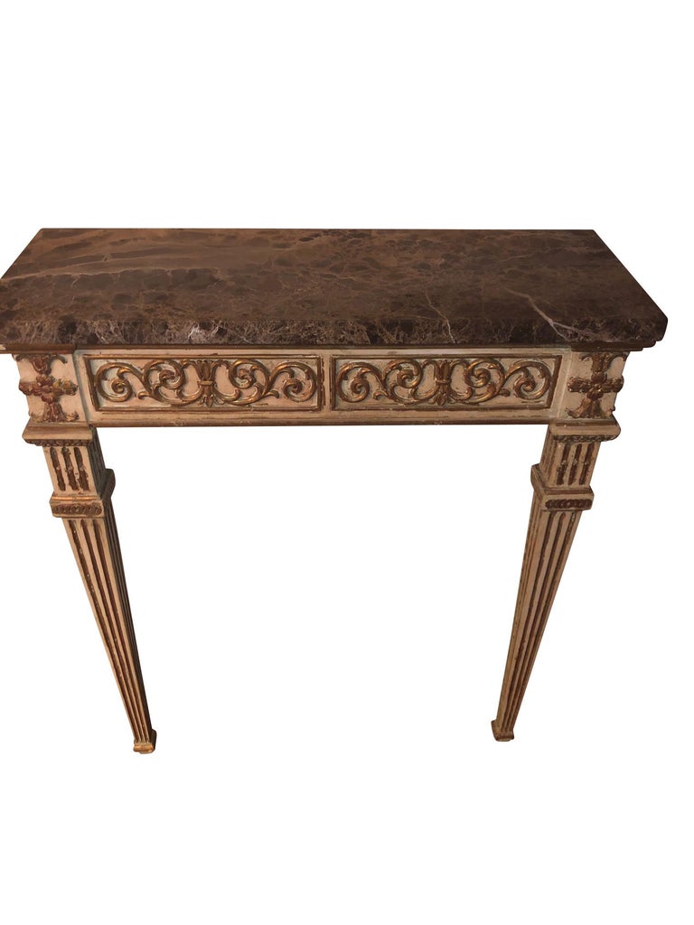 19th Century Louis Xvi Style Marble Top Console Table For Sale At