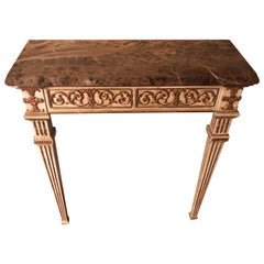 19th Century Louis XVI Style Marble-Top Console Table