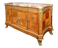 19th Century Louis XVI style marble topped commode.