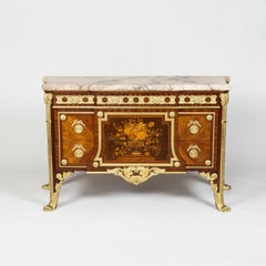 19th Century Louis XVI Style Marquetry Commode in the Manner of Riesener