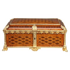 19th Century Louis XVI-Style Marquetry Jewelry Box