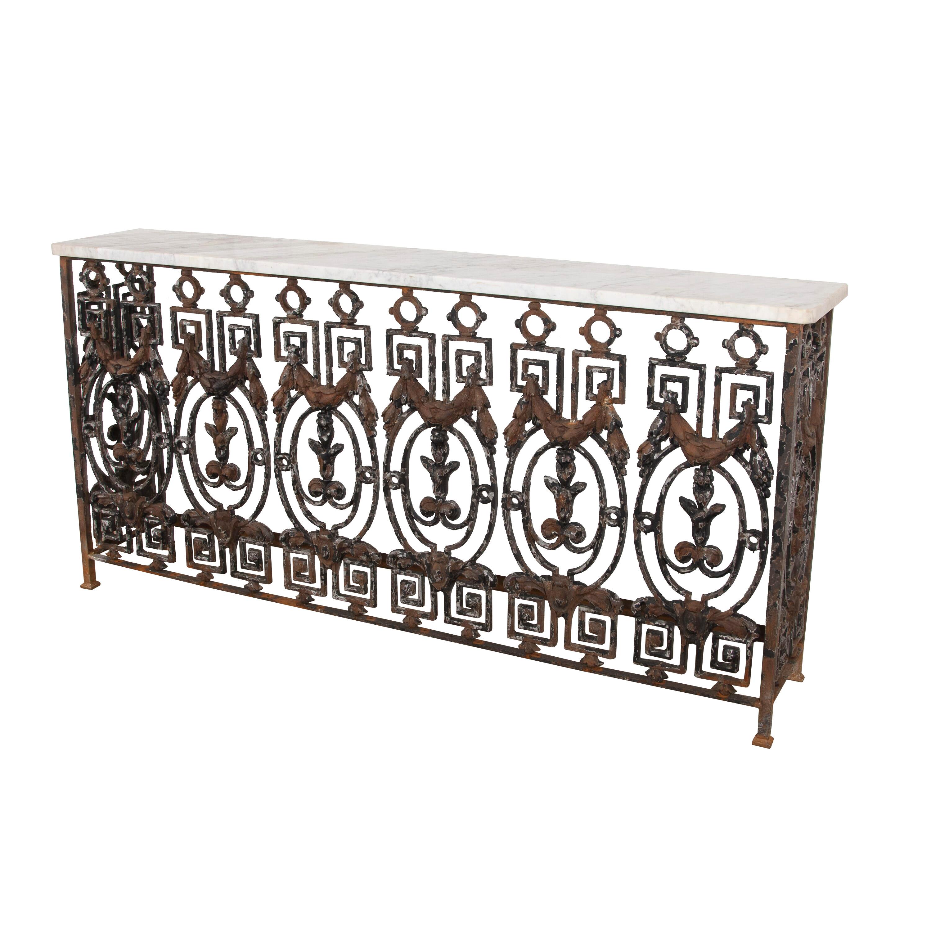 French 19th Century Louis XVI Style Metal Console Table