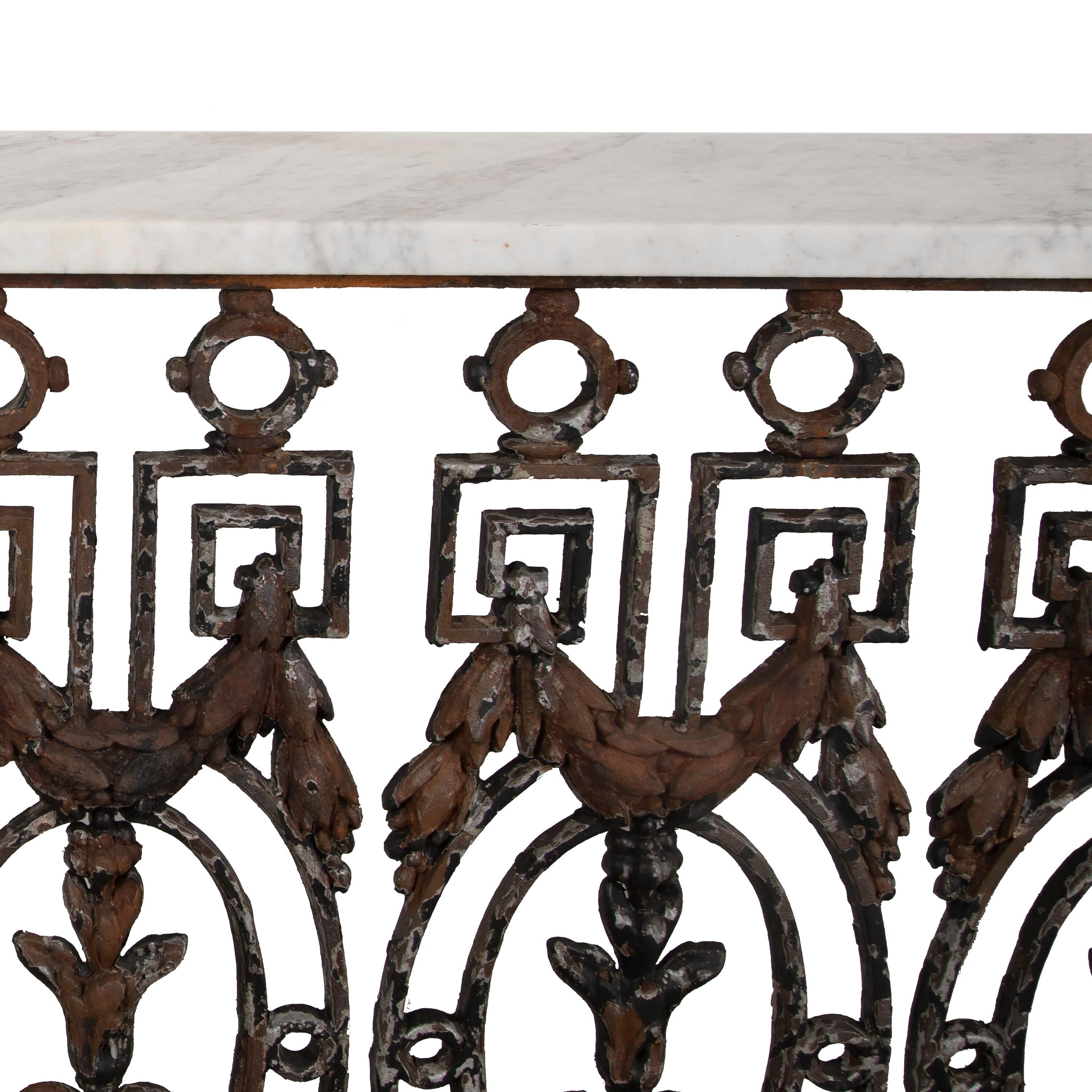 19th Century Louis XVI Style Metal Console Table In Good Condition In Tetbury, Gloucestershire