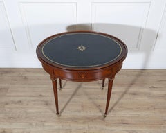 19th Century Louis XVI–Style Multifunction Oval Mahogany Table with Triple Tops