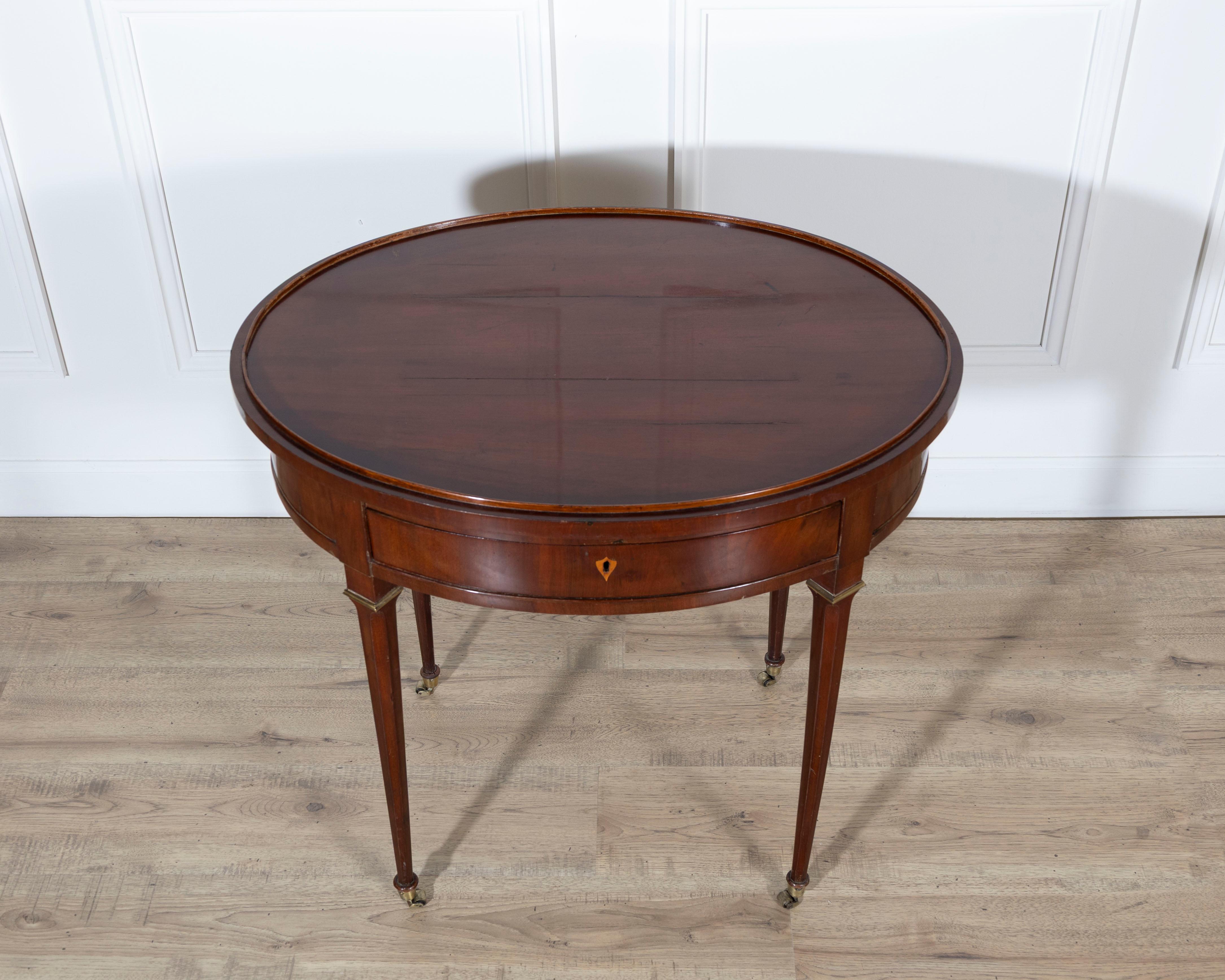 French 19th Century Louis XVI–Style Multifunction Oval Mahogany Table with Triple Tops For Sale