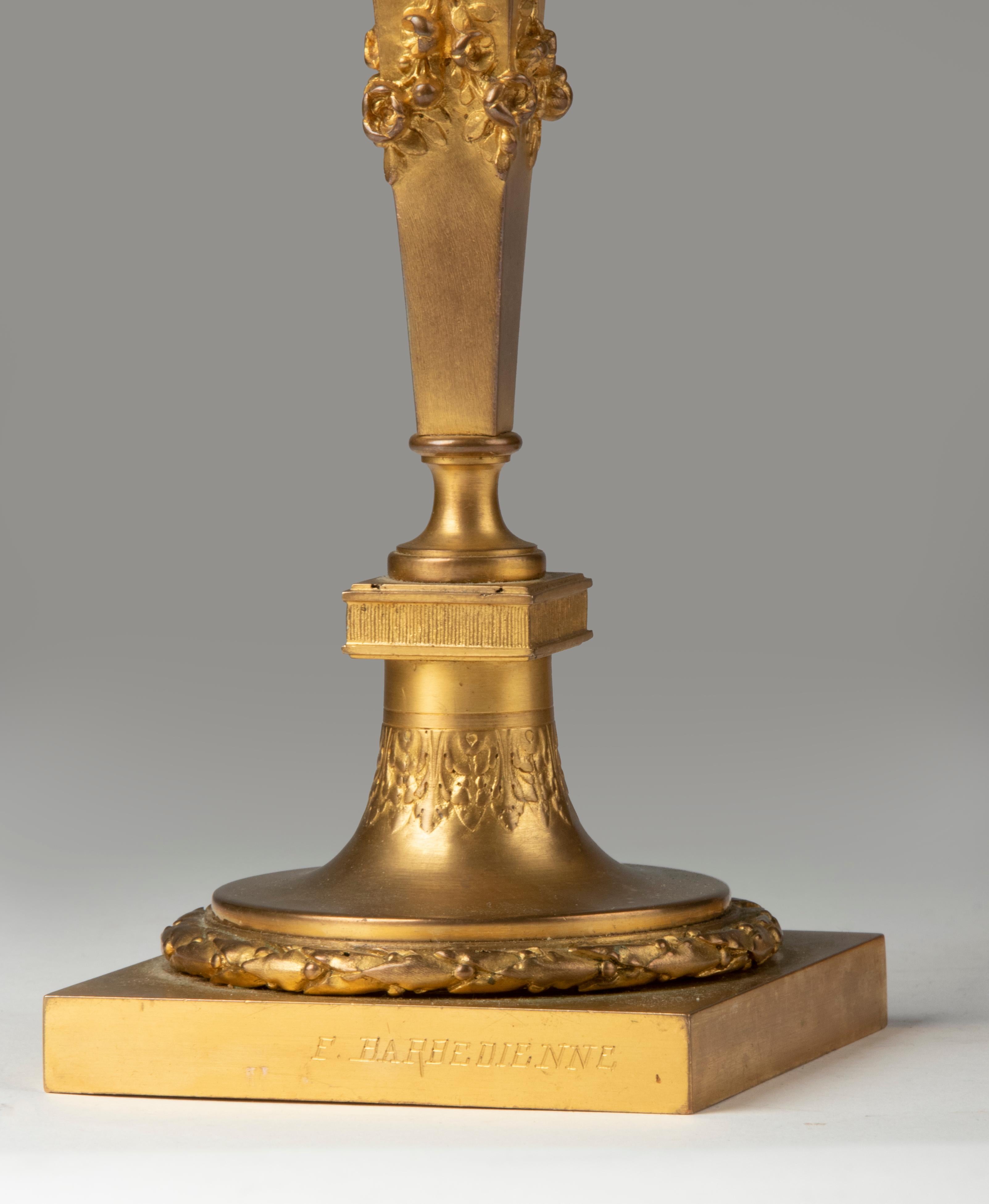 19th Century Louis XVI Style Ormolu Bronze Candlesticks by Barbedienne 8