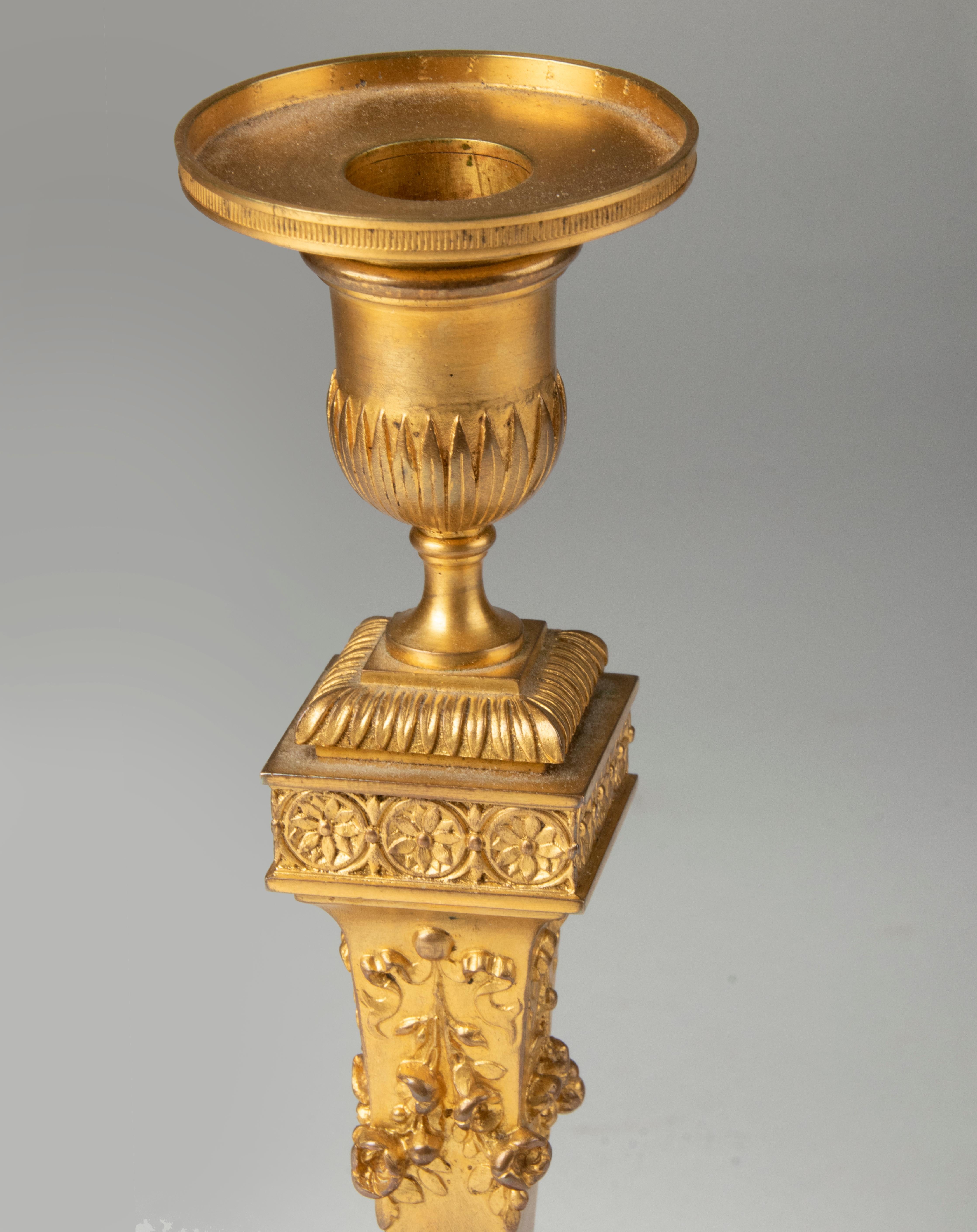 19th Century Louis XVI Style Ormolu Bronze Candlesticks by Barbedienne 9
