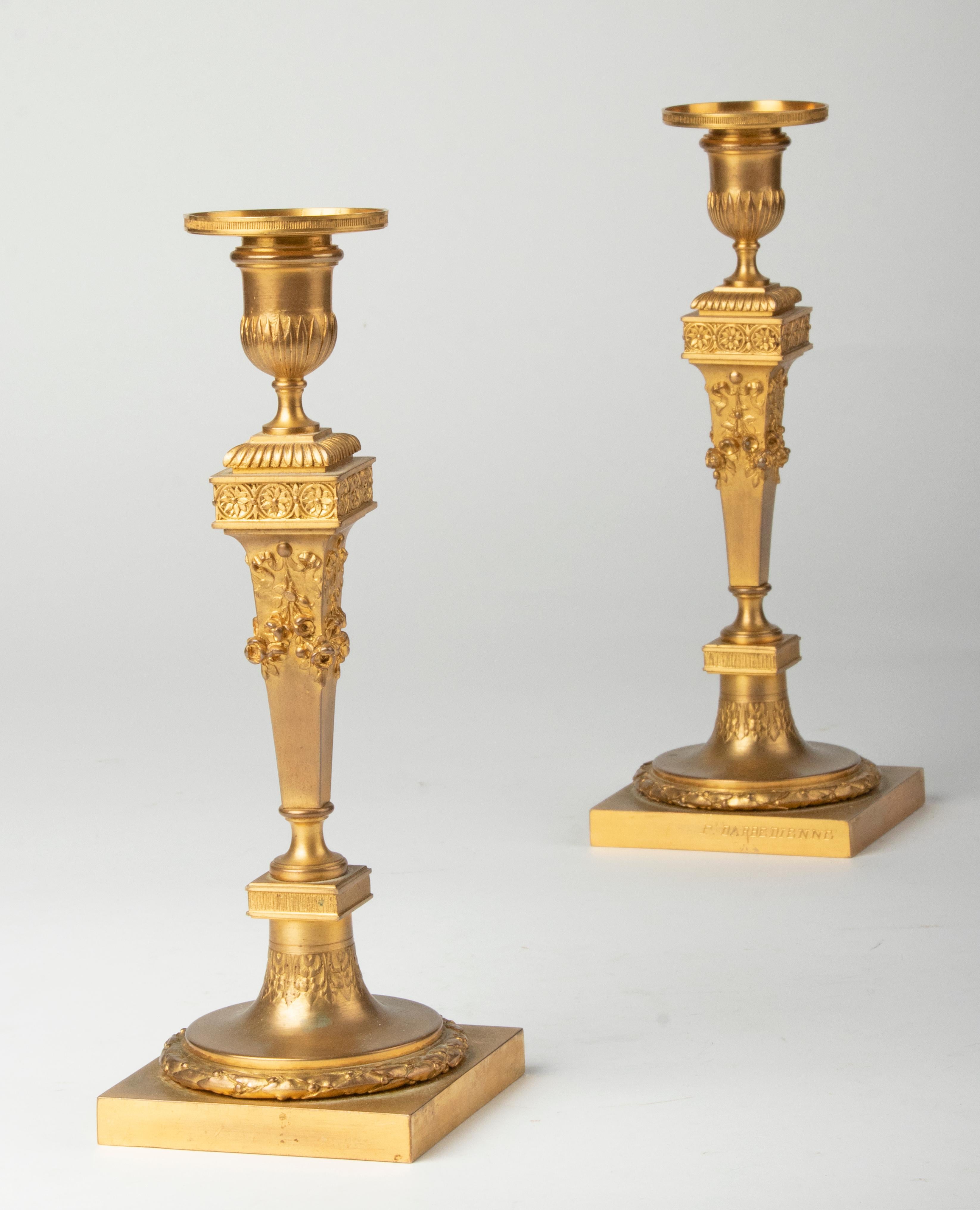 19th Century Louis XVI Style Ormolu Bronze Candlesticks by Barbedienne 14