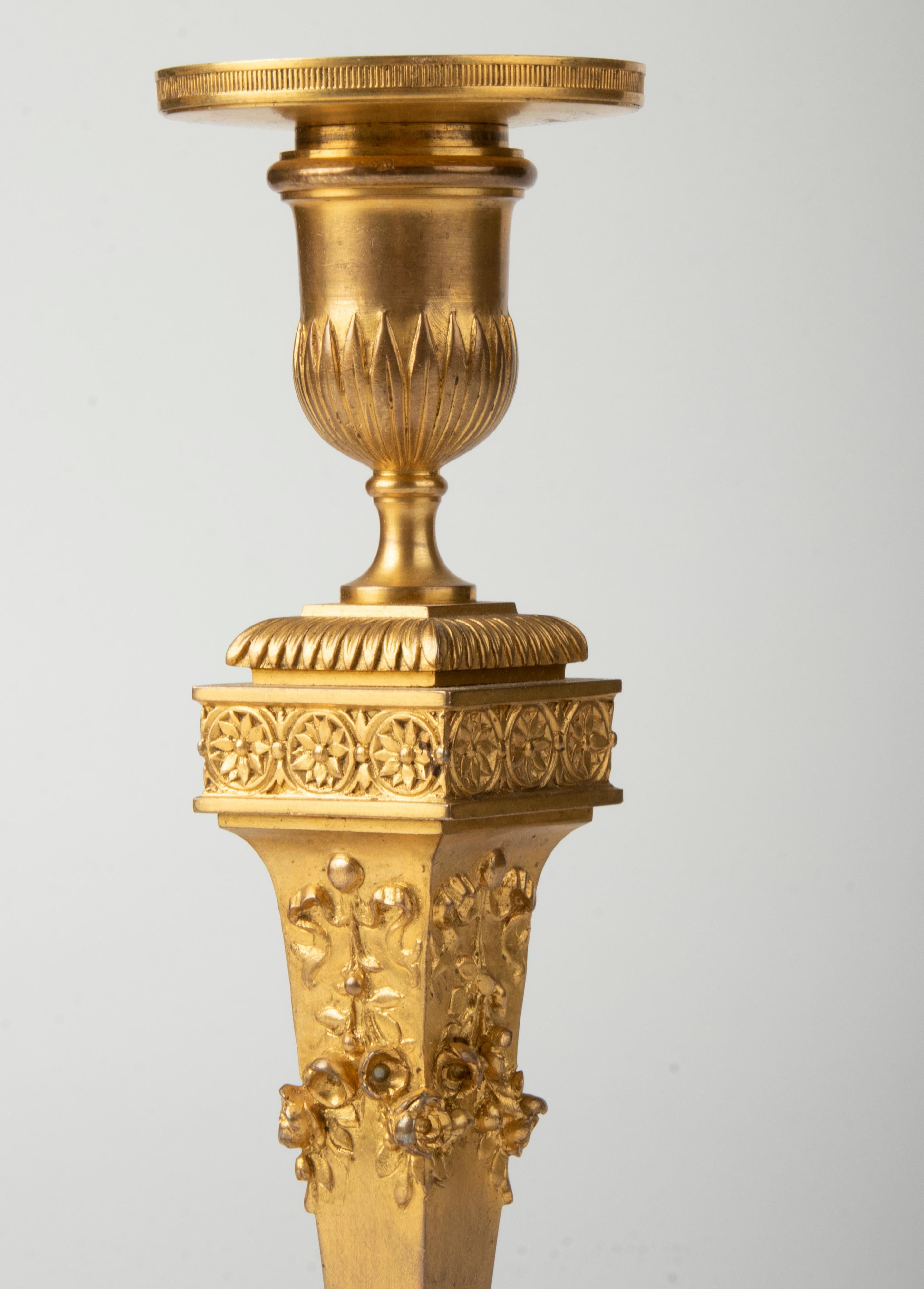Mid-19th Century 19th Century Louis XVI Style Ormolu Bronze Candlesticks by Barbedienne