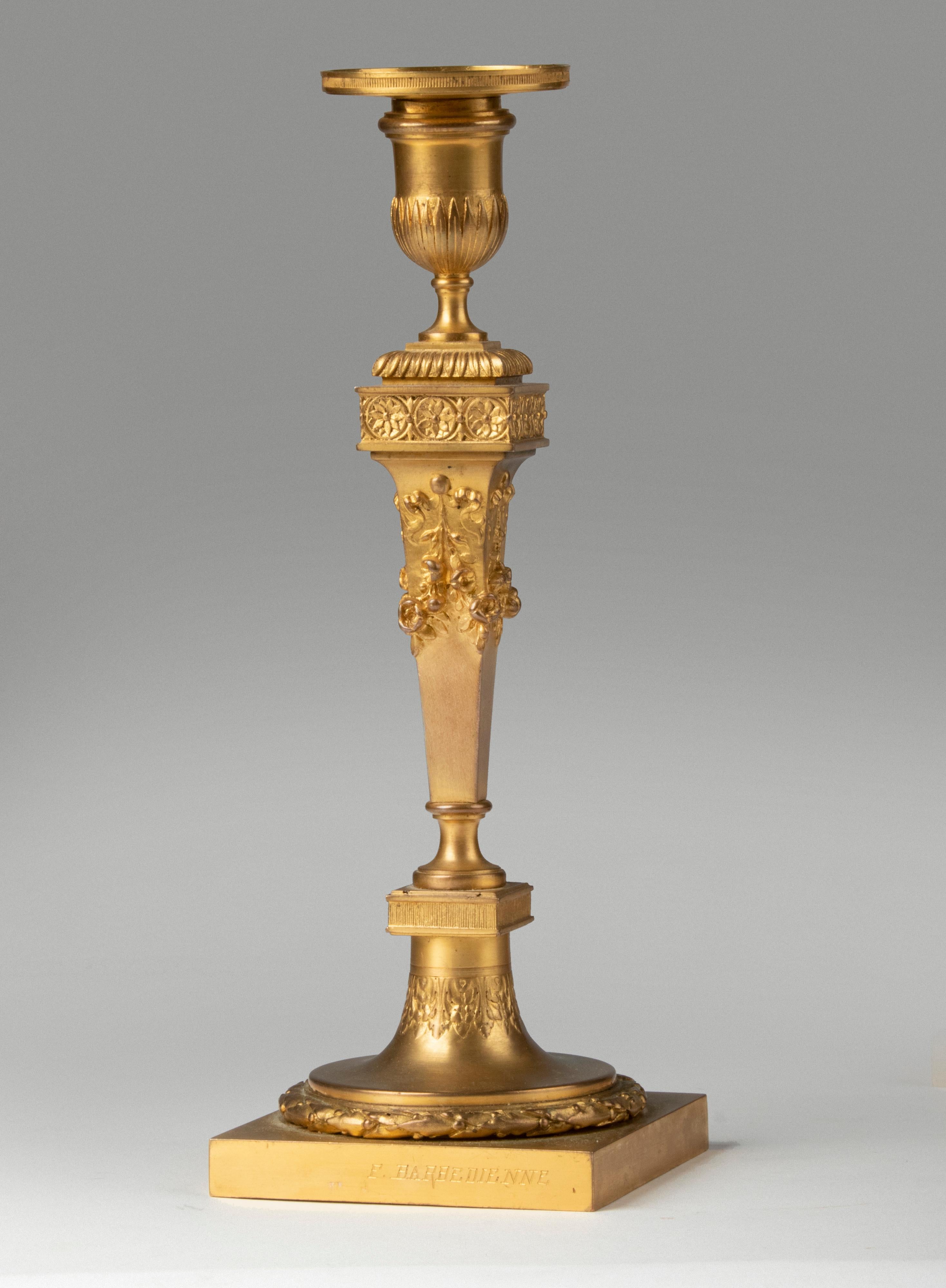 19th Century Louis XVI Style Ormolu Bronze Candlesticks by Barbedienne 1