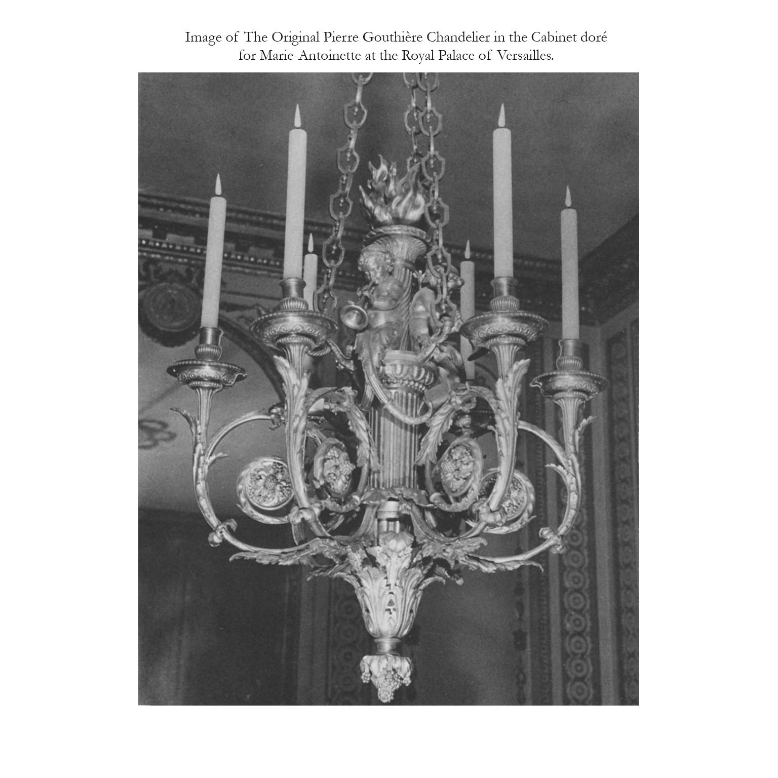 19th Century Louis XVI Style Ormolu Cherub Chandelier after Pierre Gouthiere For Sale 2