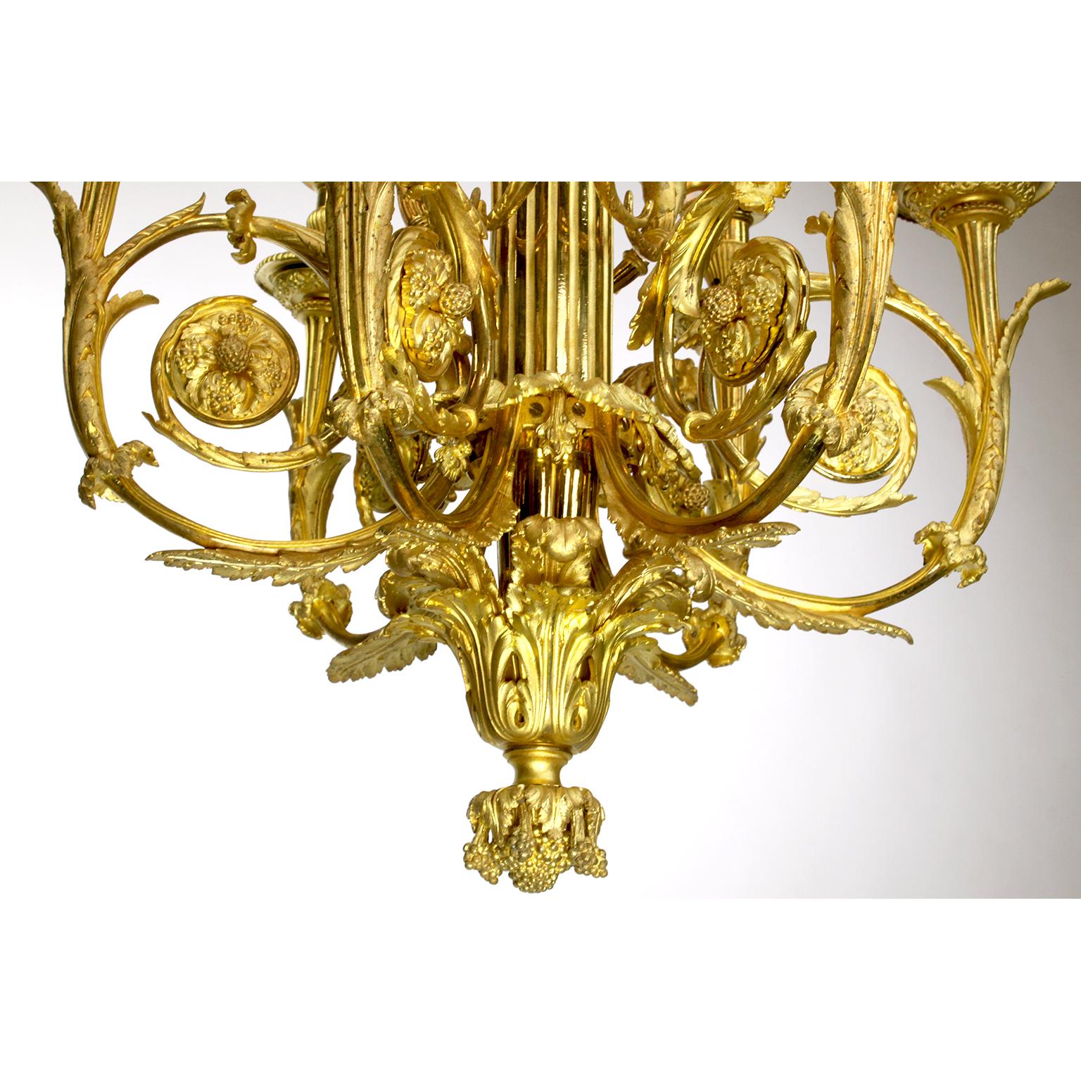 Lustre à chérubin en bronze doré de style Louis XVI du 19ème siècle d'après Pierre Gouthiere en vente 5