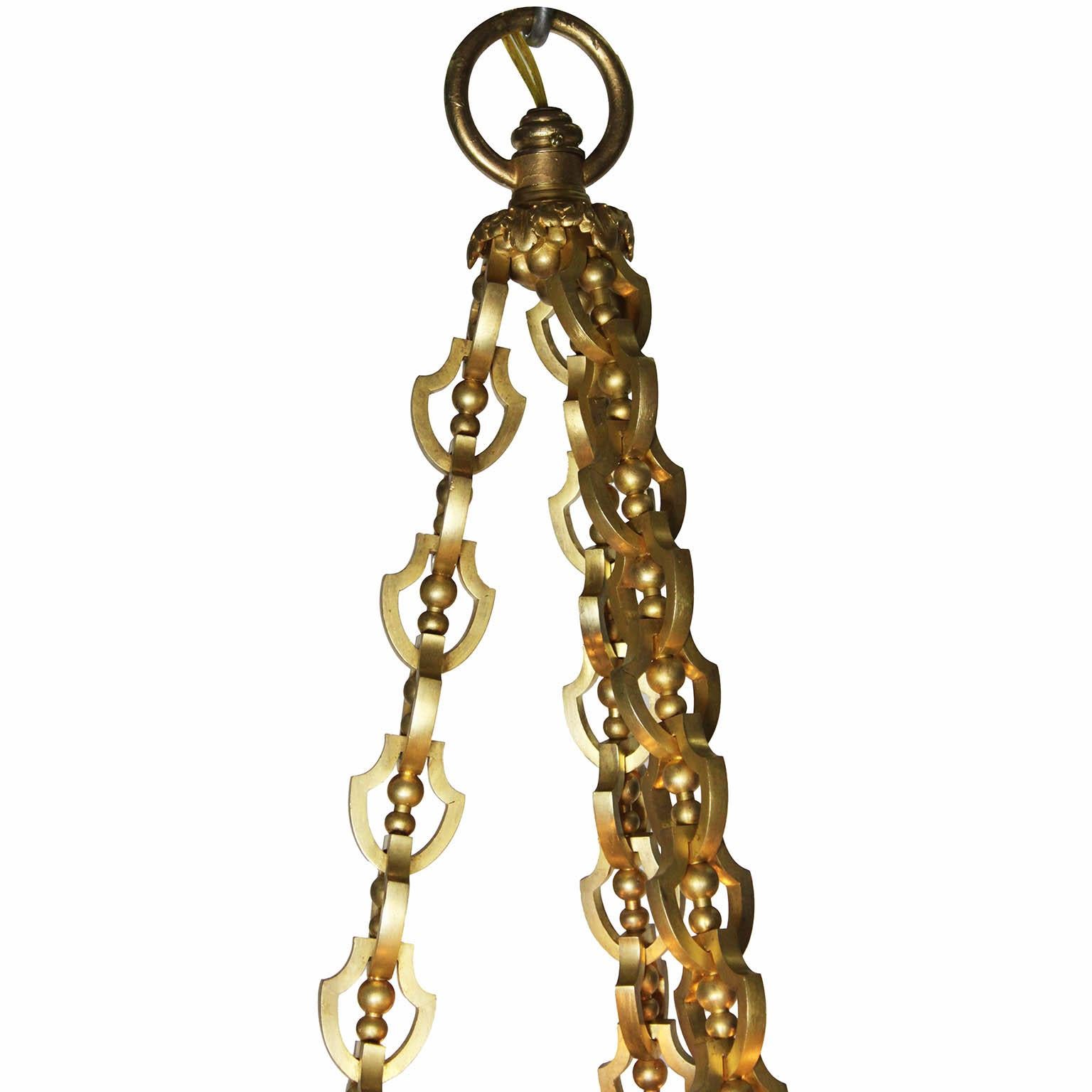 19th Century Louis XVI Style Ormolu Cherub Chandelier after Pierre Gouthiere For Sale 6