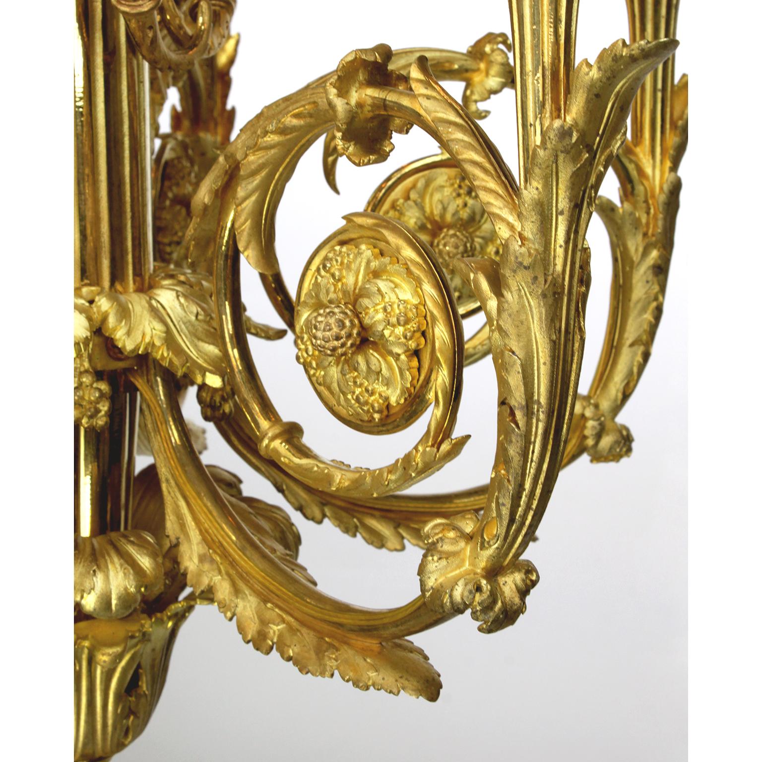 19th Century Louis XVI Style Ormolu Cherub Chandelier After Pierre Gouthiere For Sale 6