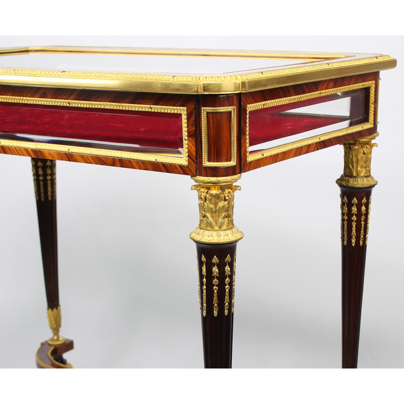 A 19th Century Louis XVI Style Ormolu Mounted Vitrine Table Attr. Henry Dasson For Sale 6