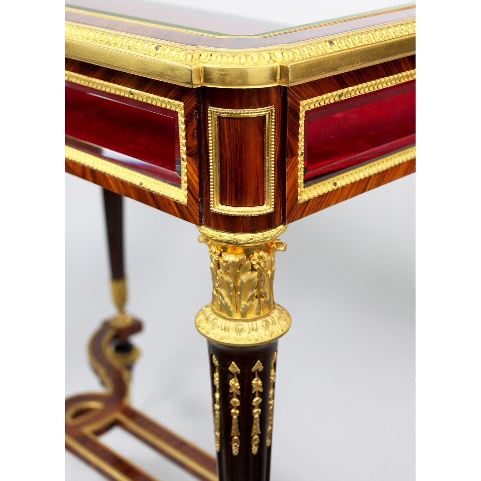 A 19th Century Louis XVI Style Ormolu Mounted Vitrine Table Attr. Henry Dasson  For Sale 7