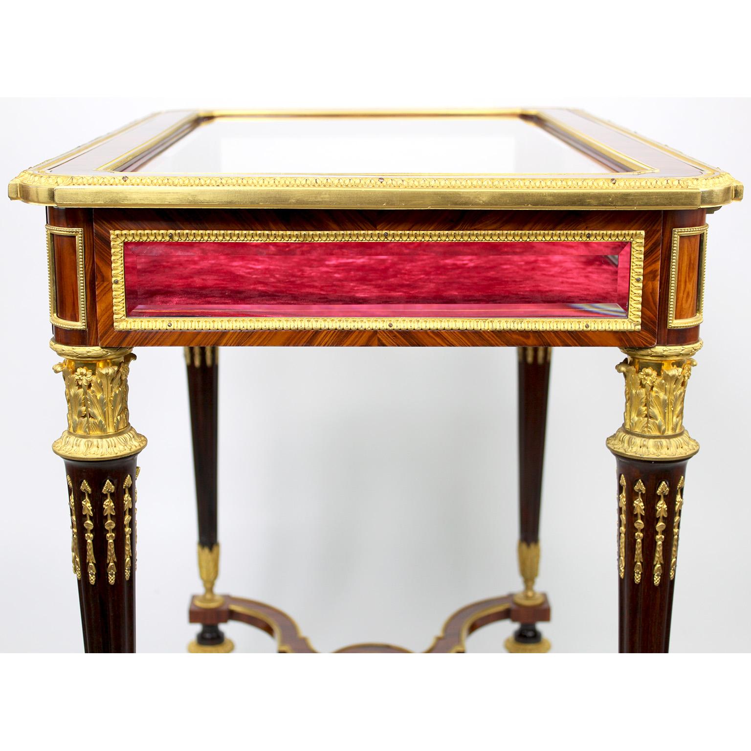A 19th Century Louis XVI Style Ormolu Mounted Vitrine Table Attr. Henry Dasson  For Sale 5