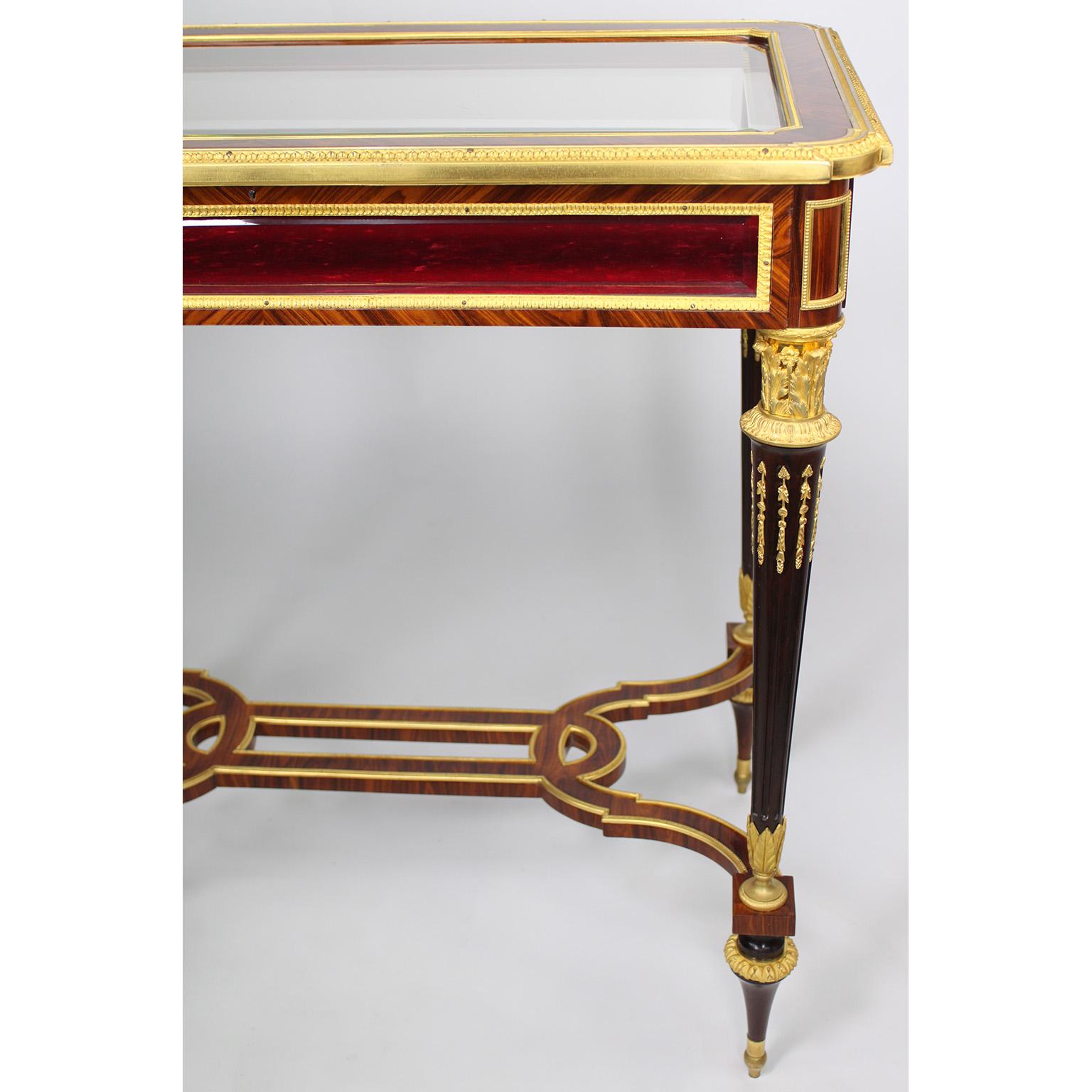 A 19th Century Louis XVI Style Ormolu Mounted Vitrine Table Attr. Henry Dasson  For Sale 4